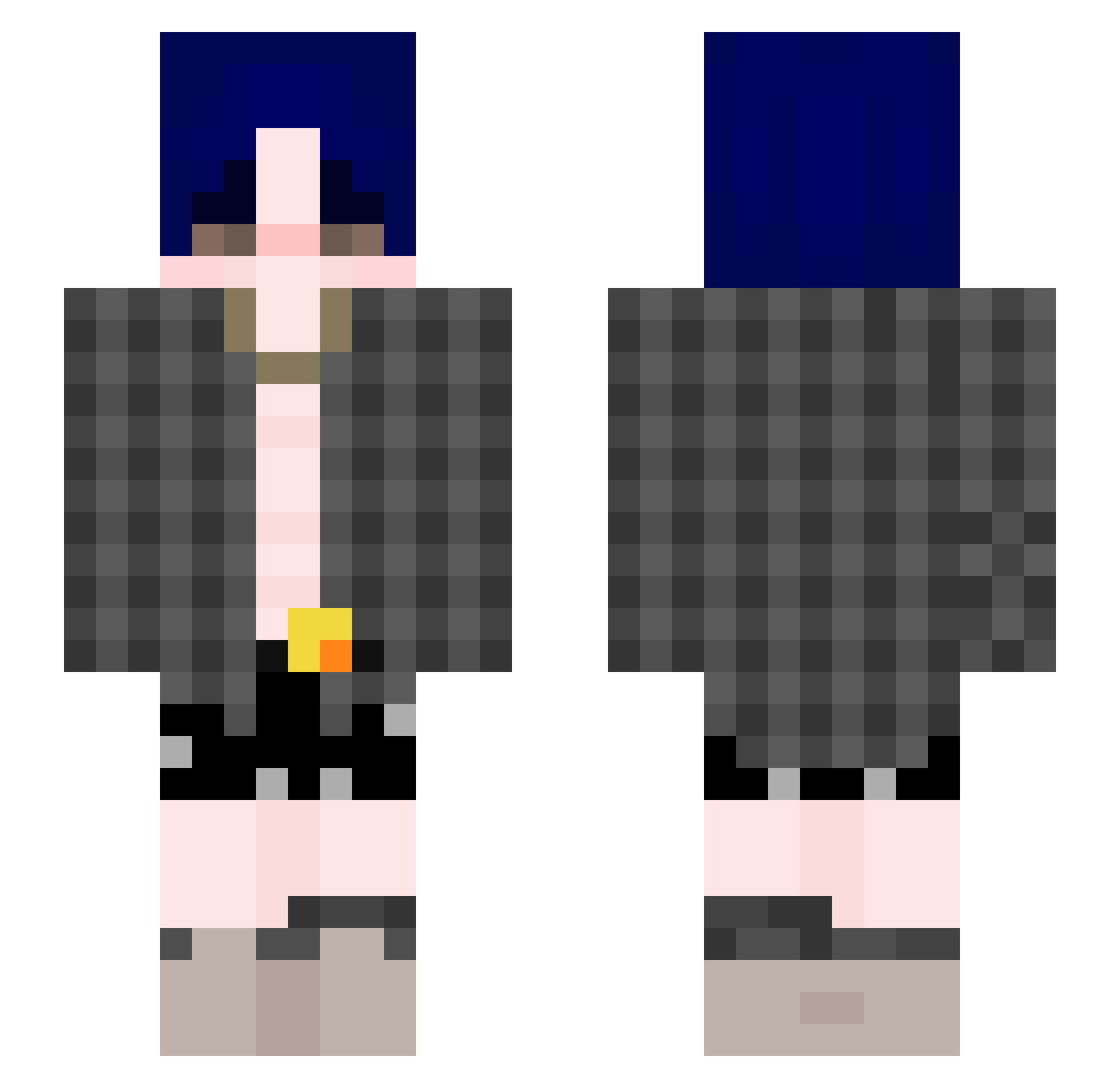 himuraxxm Minecraft skin, front and back view