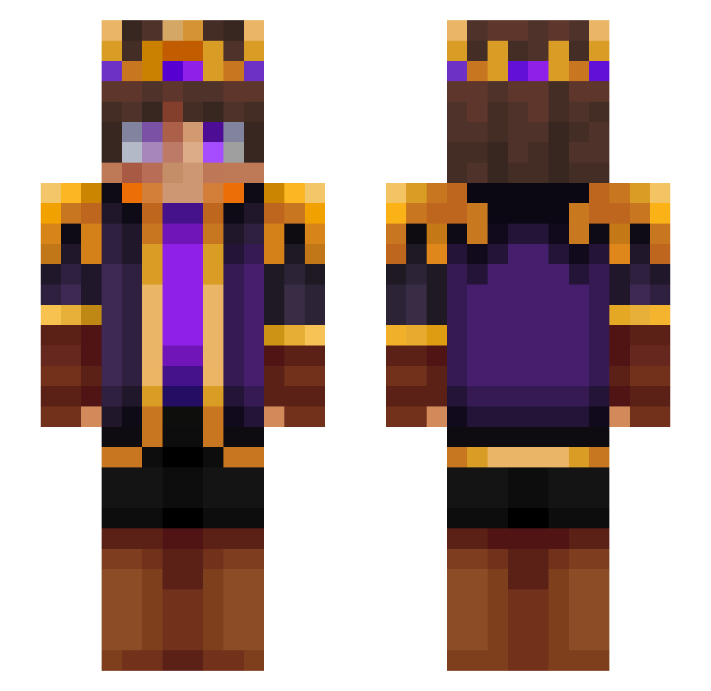 CJKennedy01 Minecraft skin, front and back view