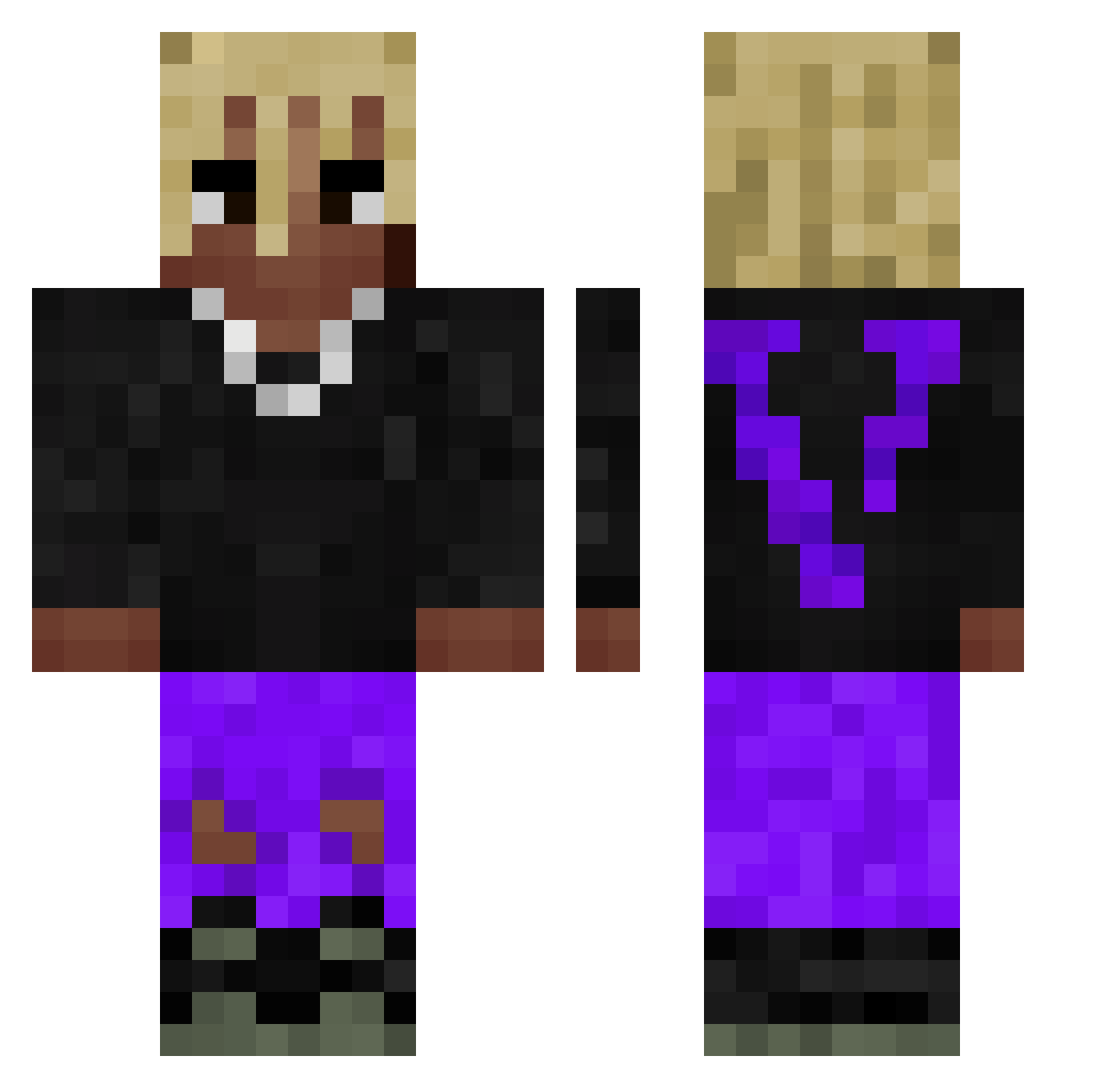 Nolan1119 Minecraft skin, front and back view
