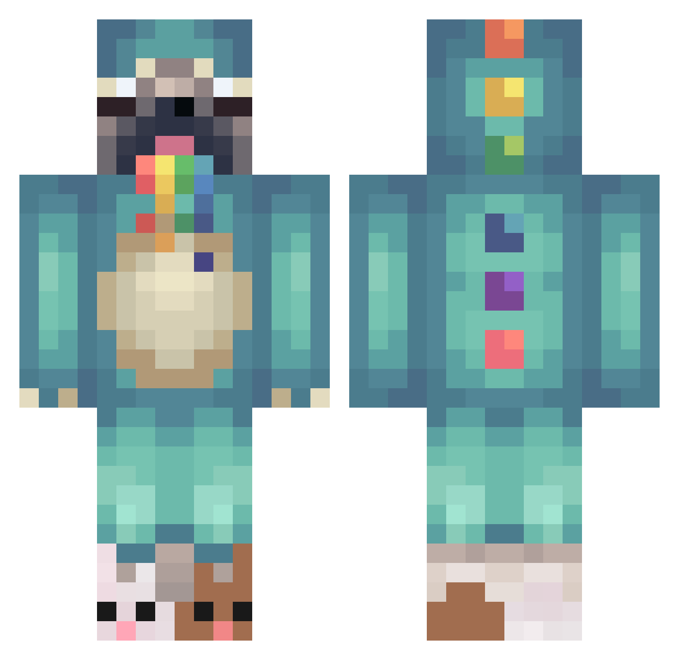 TGpoet24 Minecraft skin, front and back view