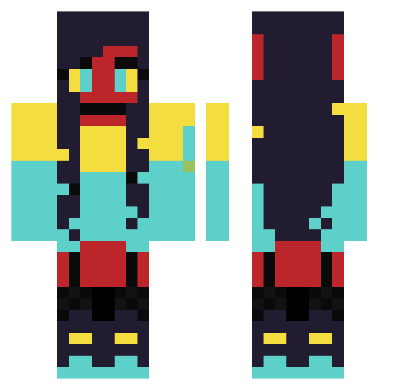 nick4321 Minecraft skin, front and back view