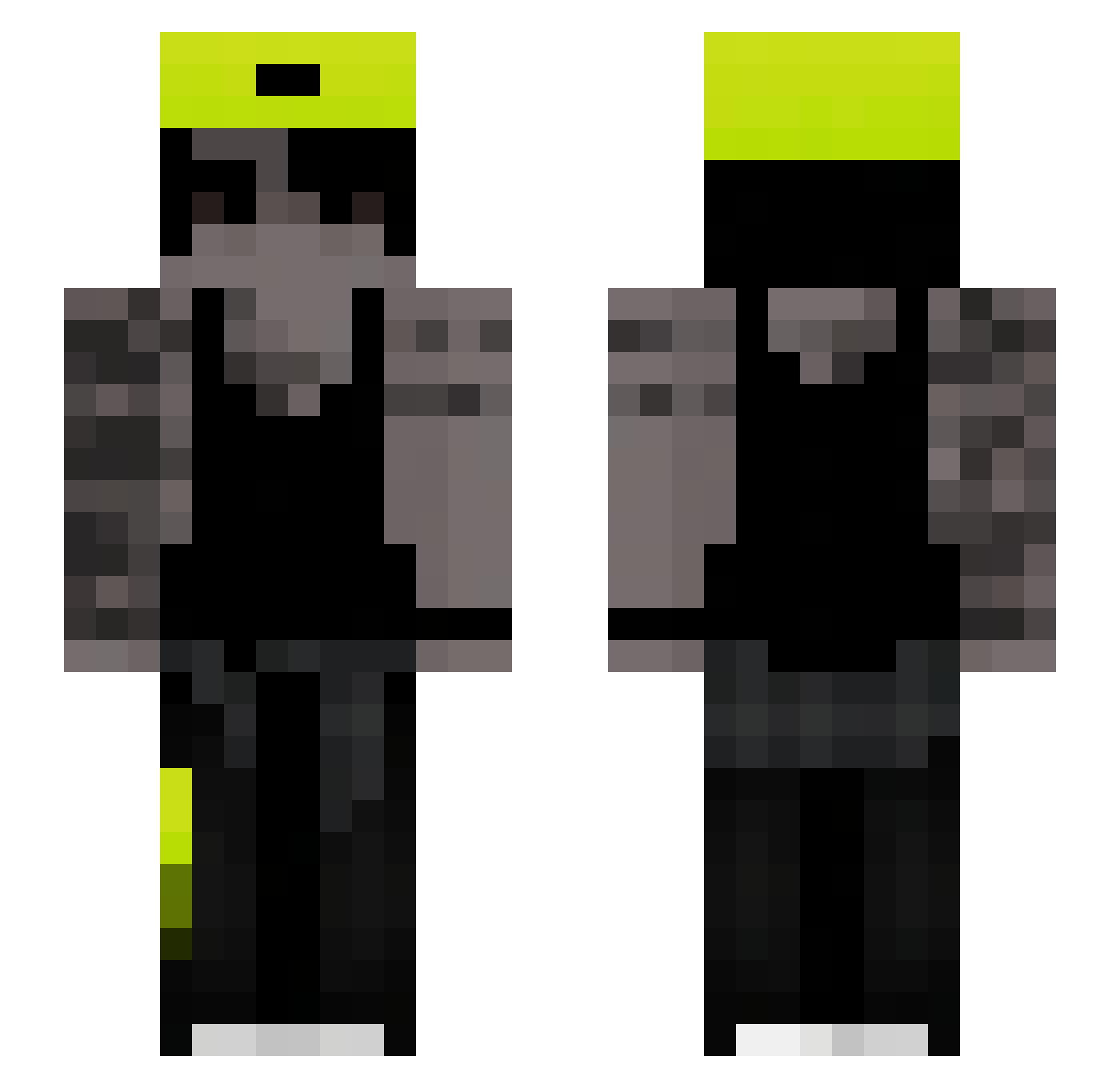 W4rping Minecraft skin, front and back view