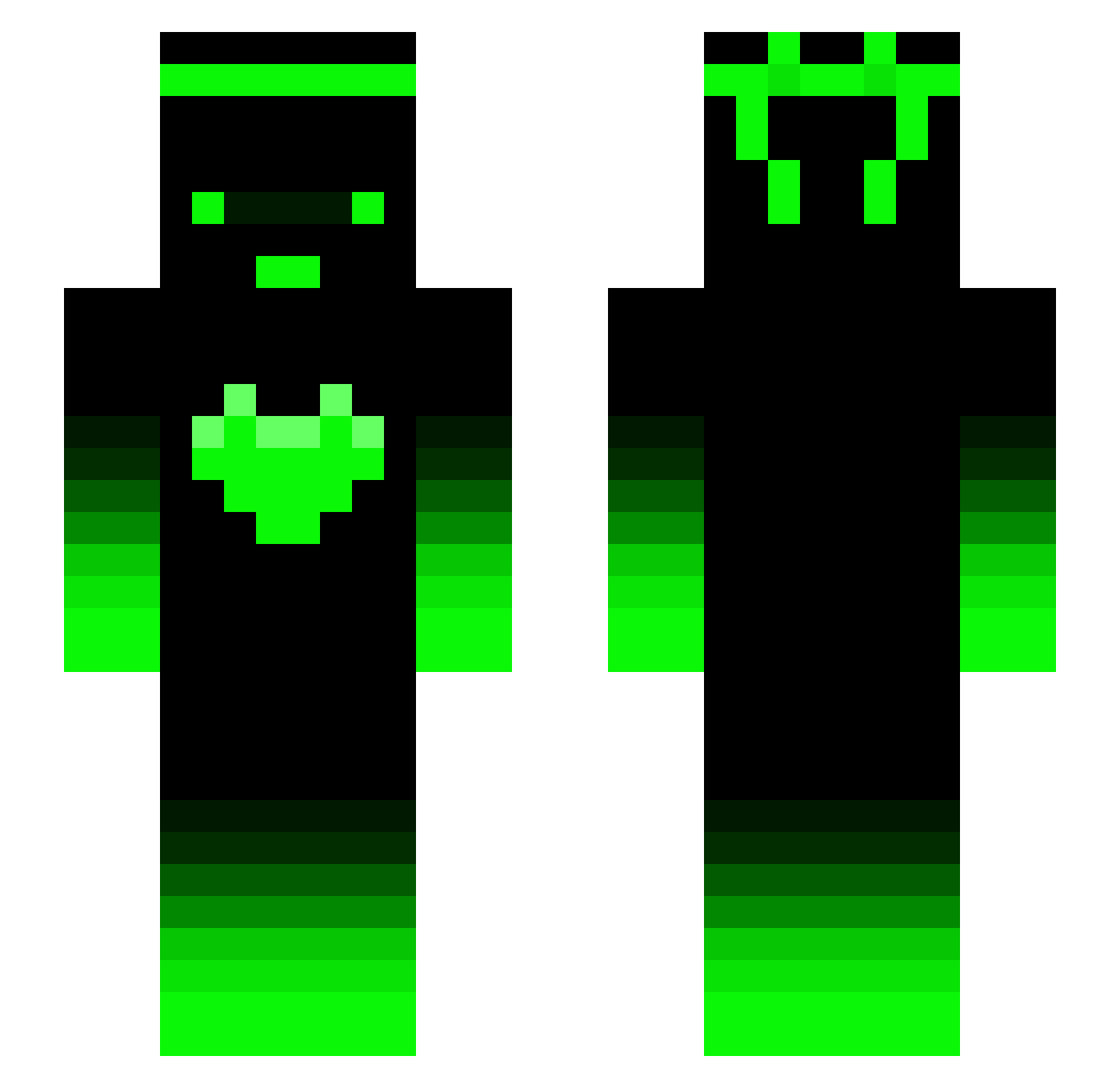 ZinnieOfficial Minecraft skin, front and back view