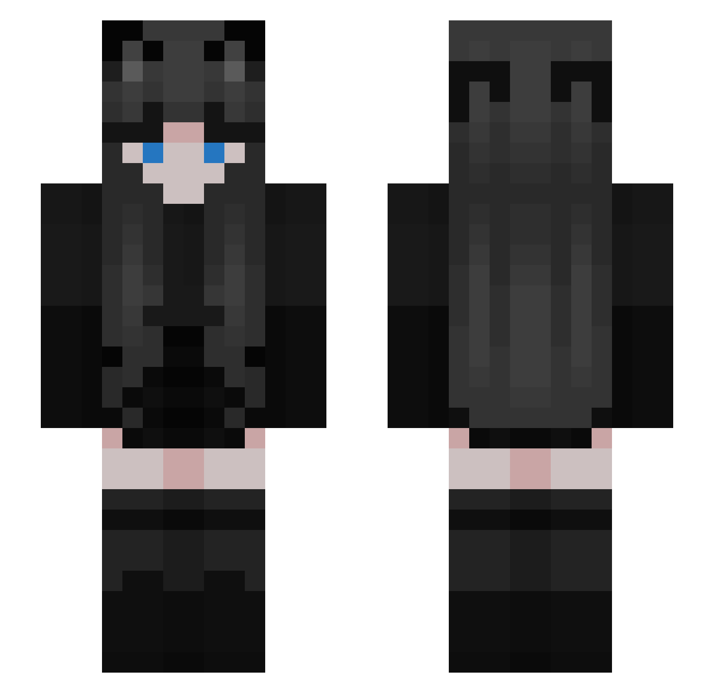 SanktuZwinger Minecraft skin, front and back view