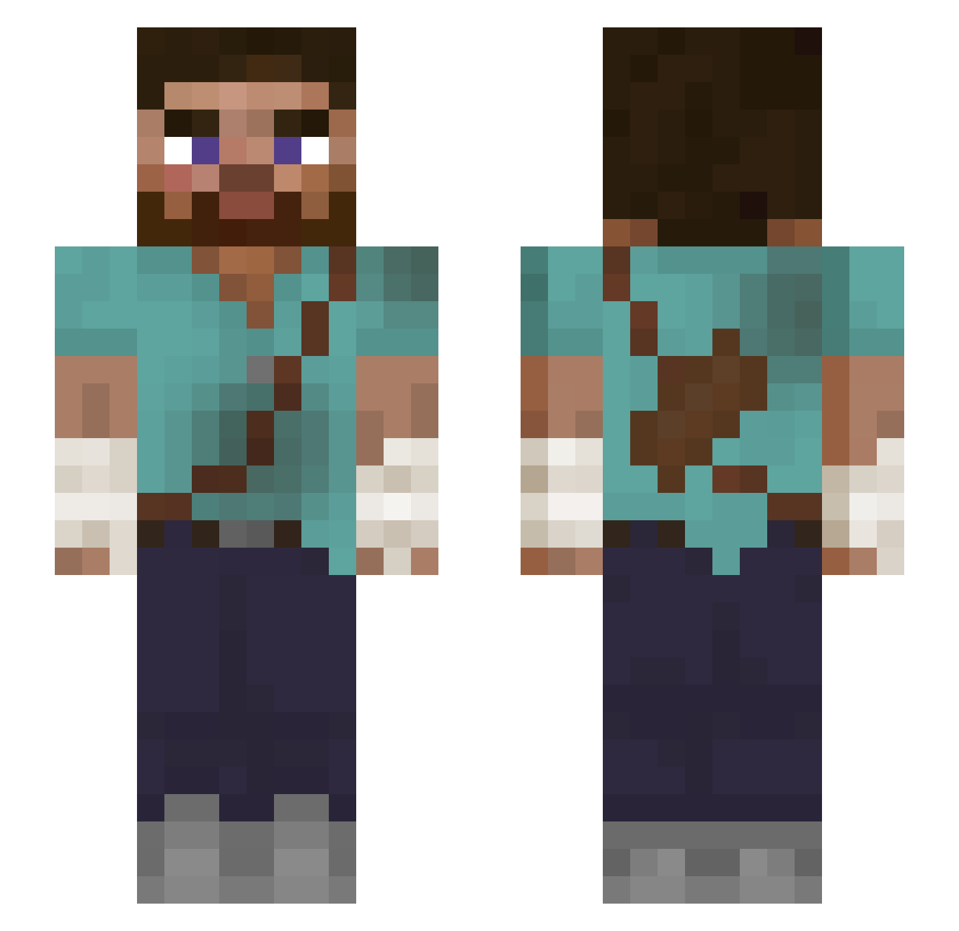 SunRive Minecraft skin, front and back view