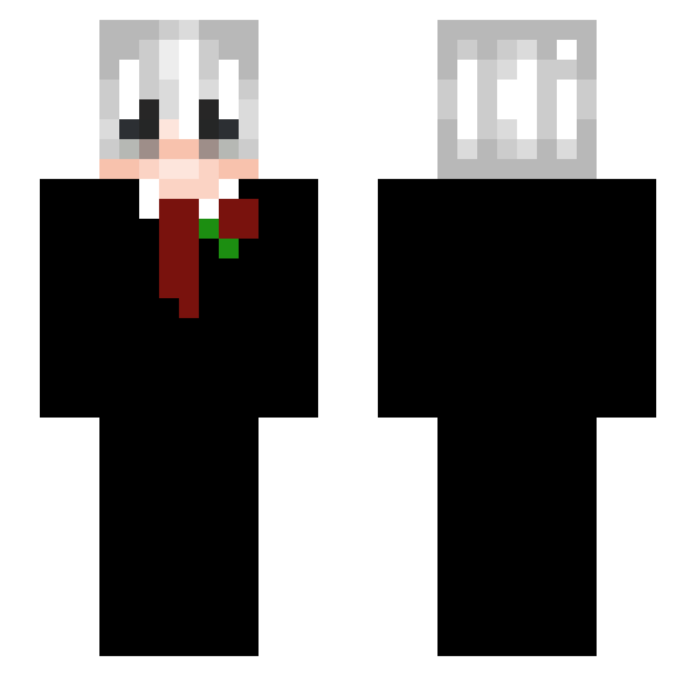 Kerze6263 Minecraft skin, front and back view