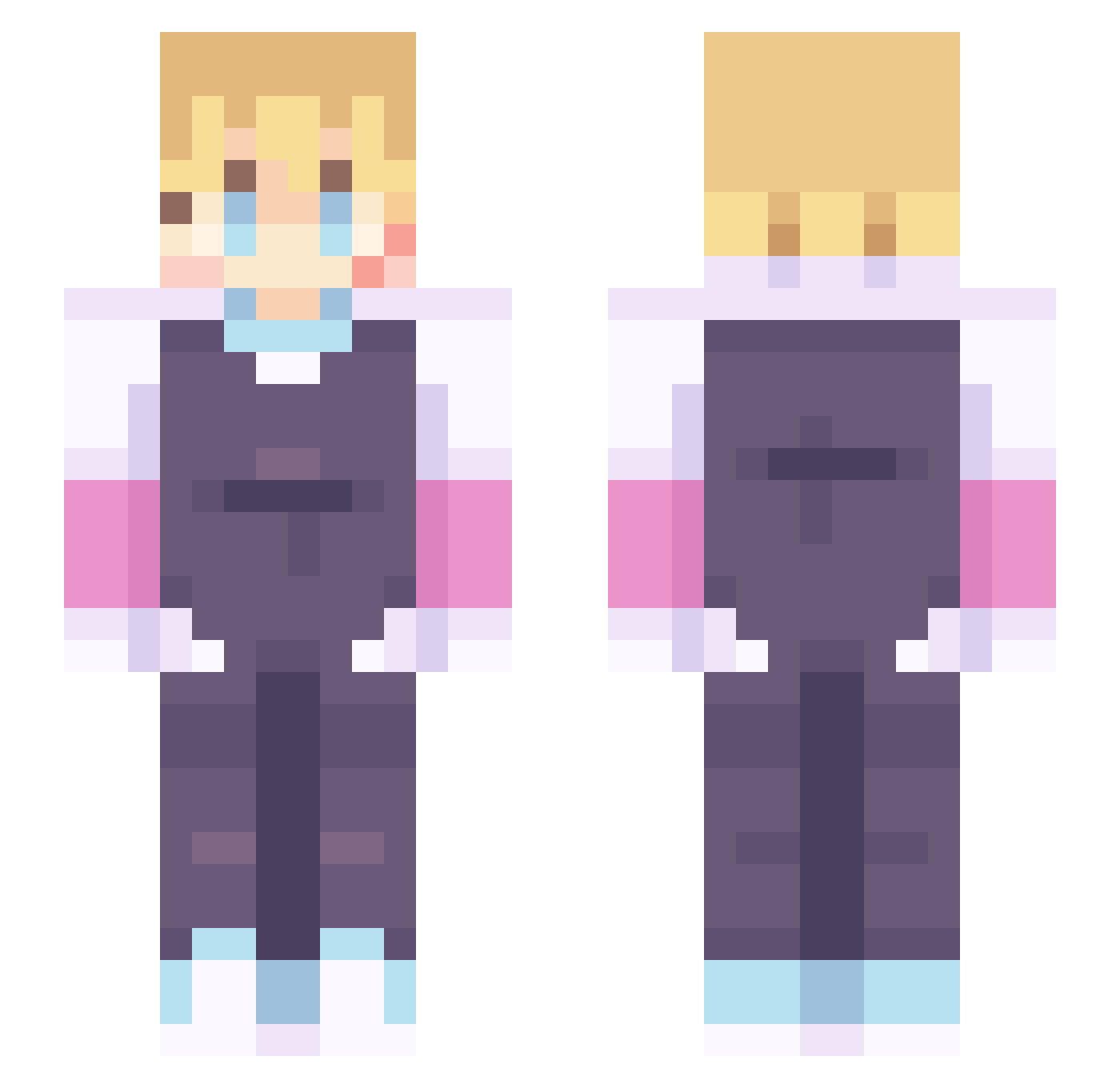 LazyTieffling Minecraft skin, front and back view