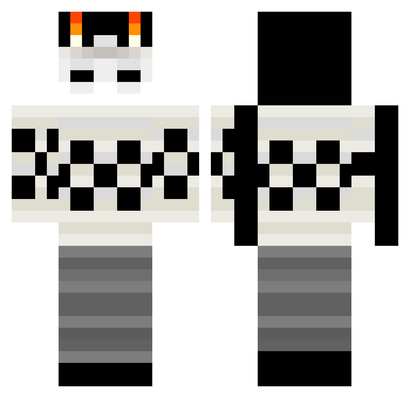 Cem3tery Minecraft skin, front and back view