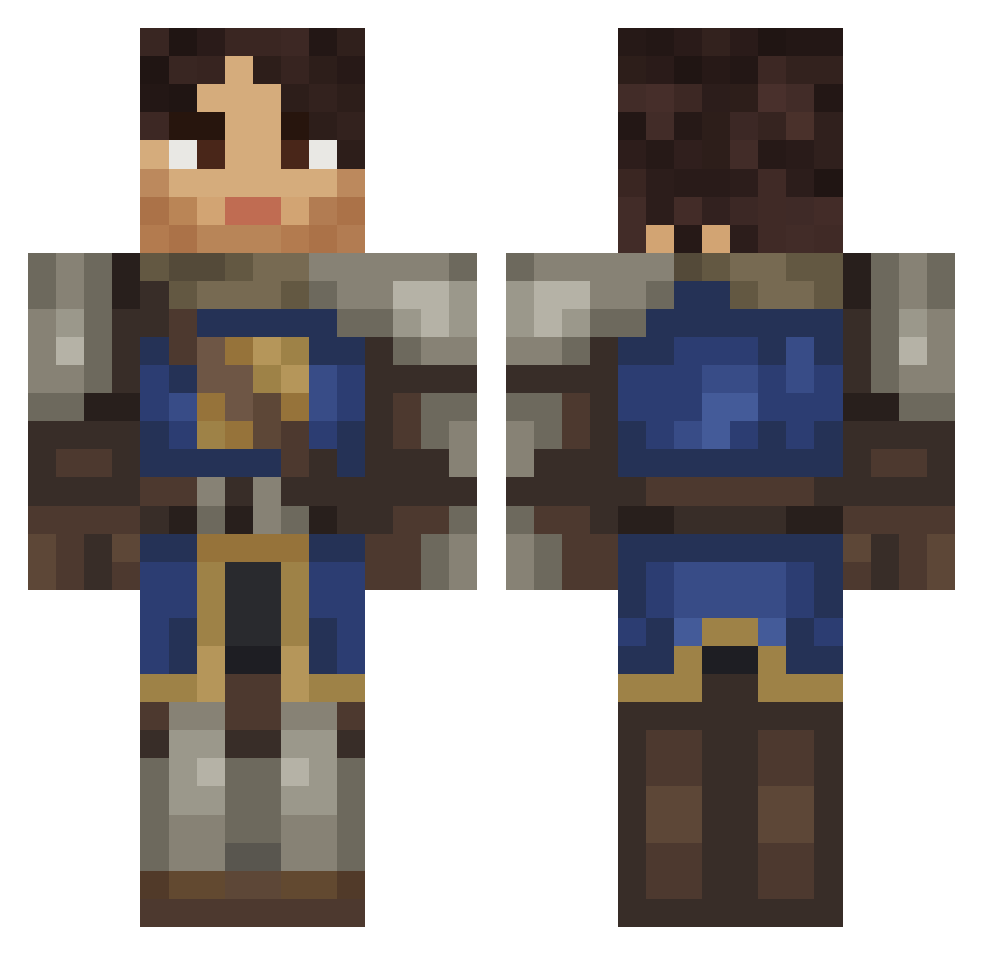 CIOM_08 Minecraft skin, front and back view