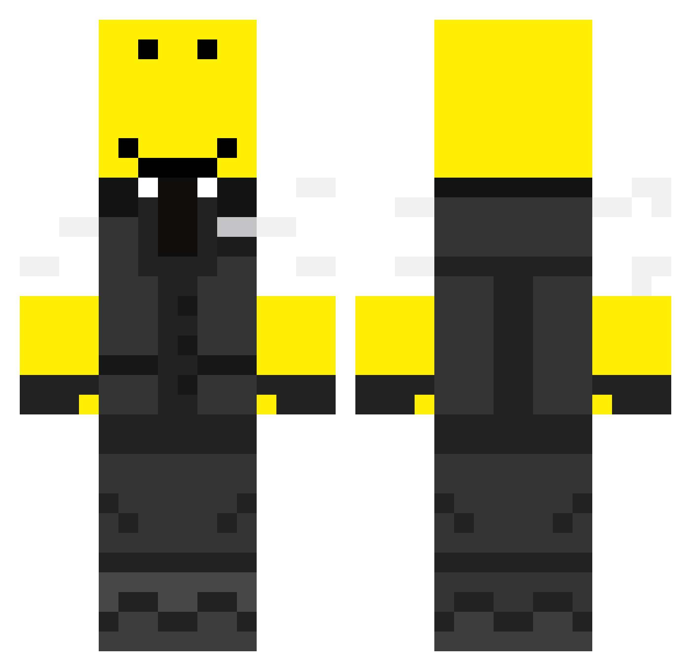 NeonGriff Minecraft skin, front and back view