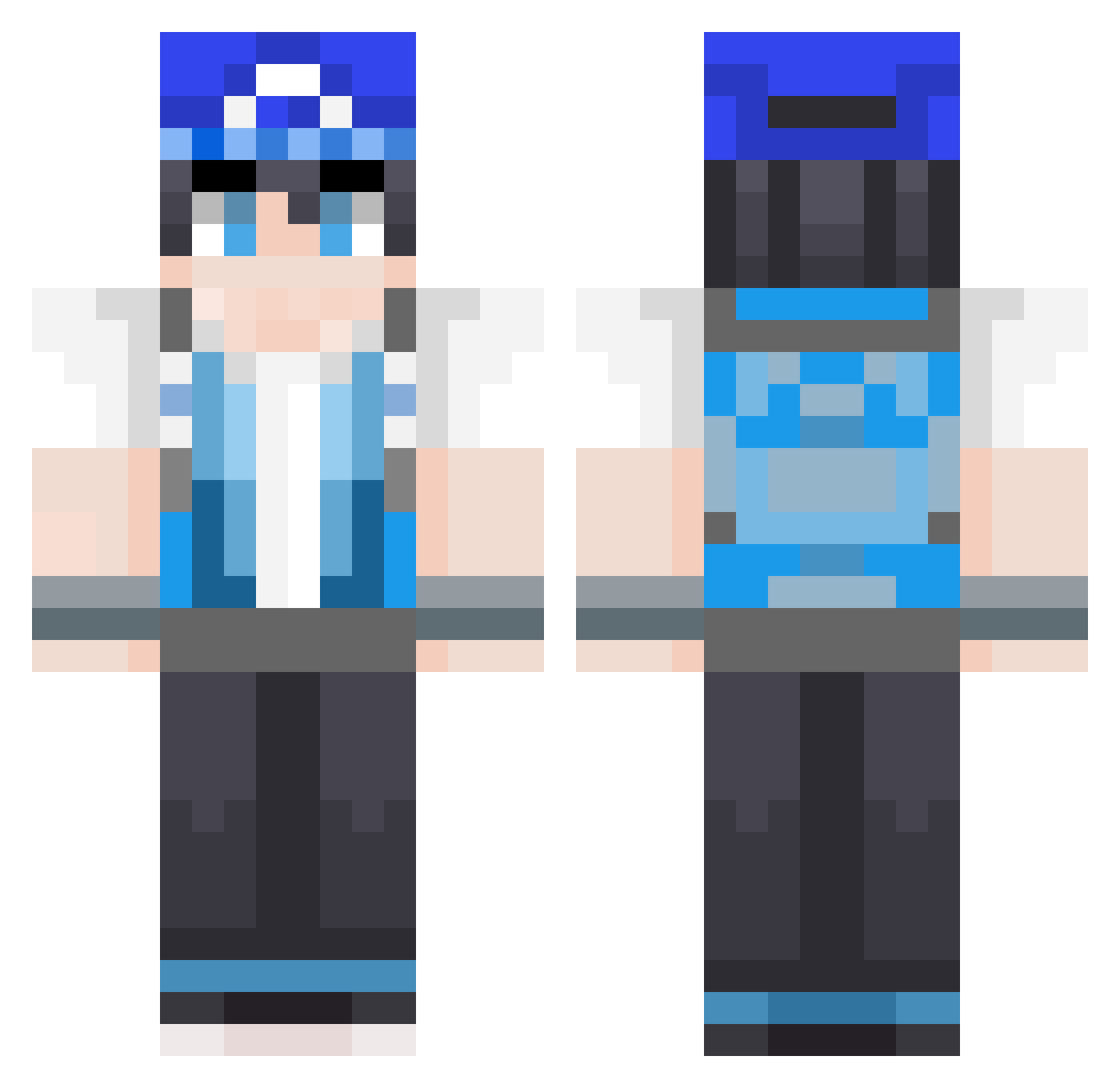 kingffa Minecraft skin, front and back view