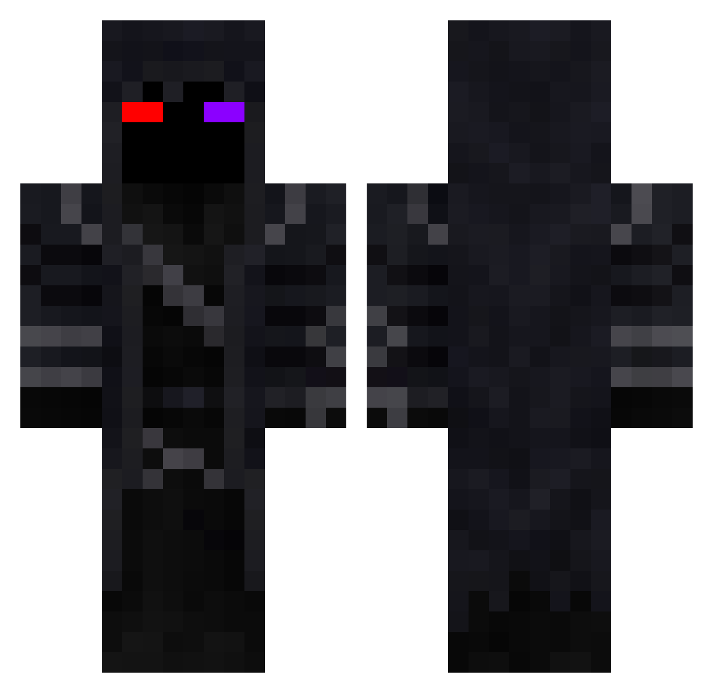 AbyssSlayer Minecraft skin, front and back view