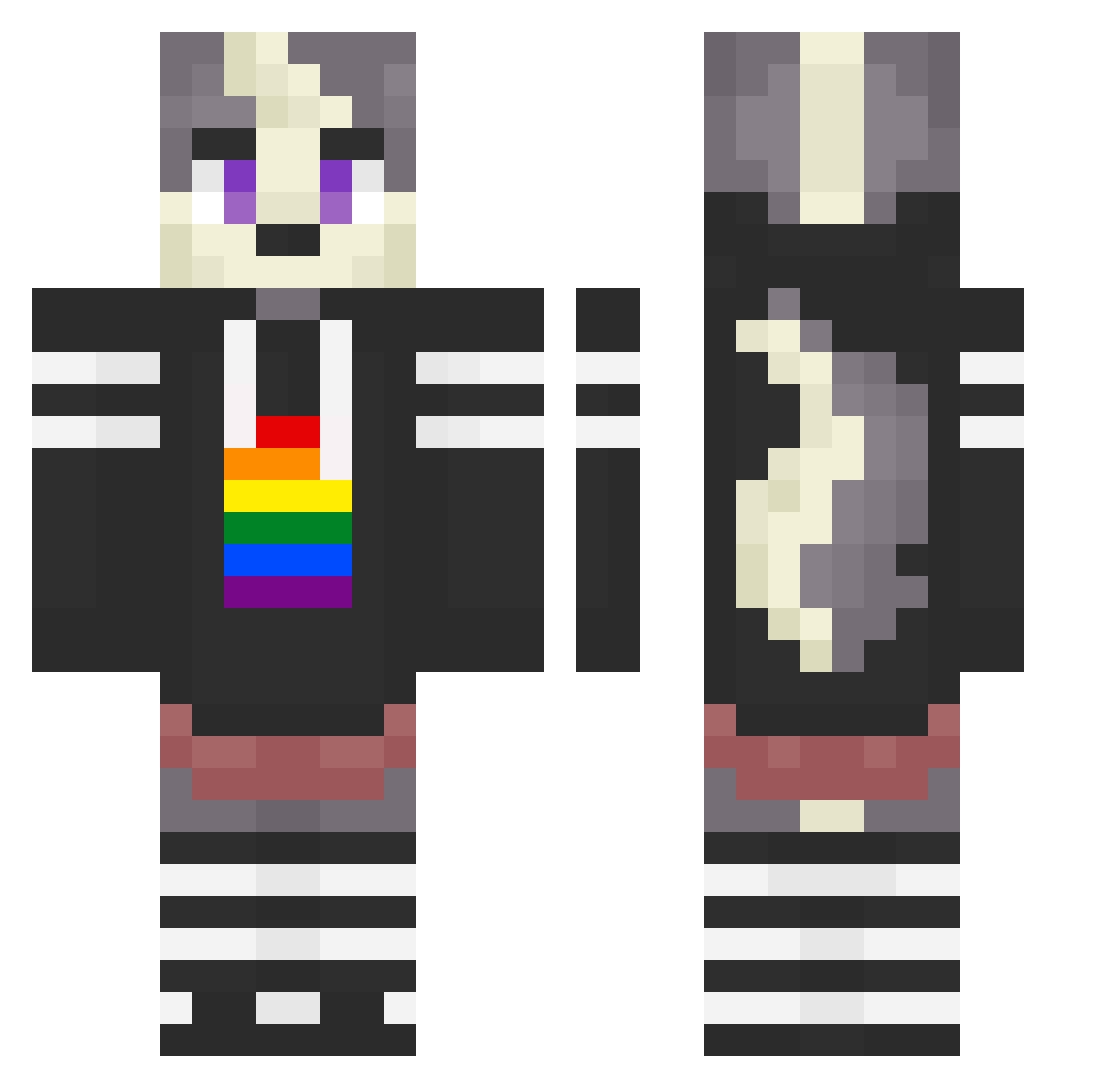 Pixel_Foox Minecraft skin, front and back view