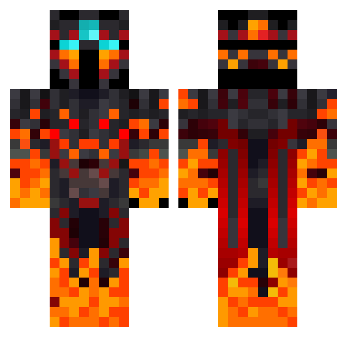 X_0mega_X Minecraft skin, front and back view