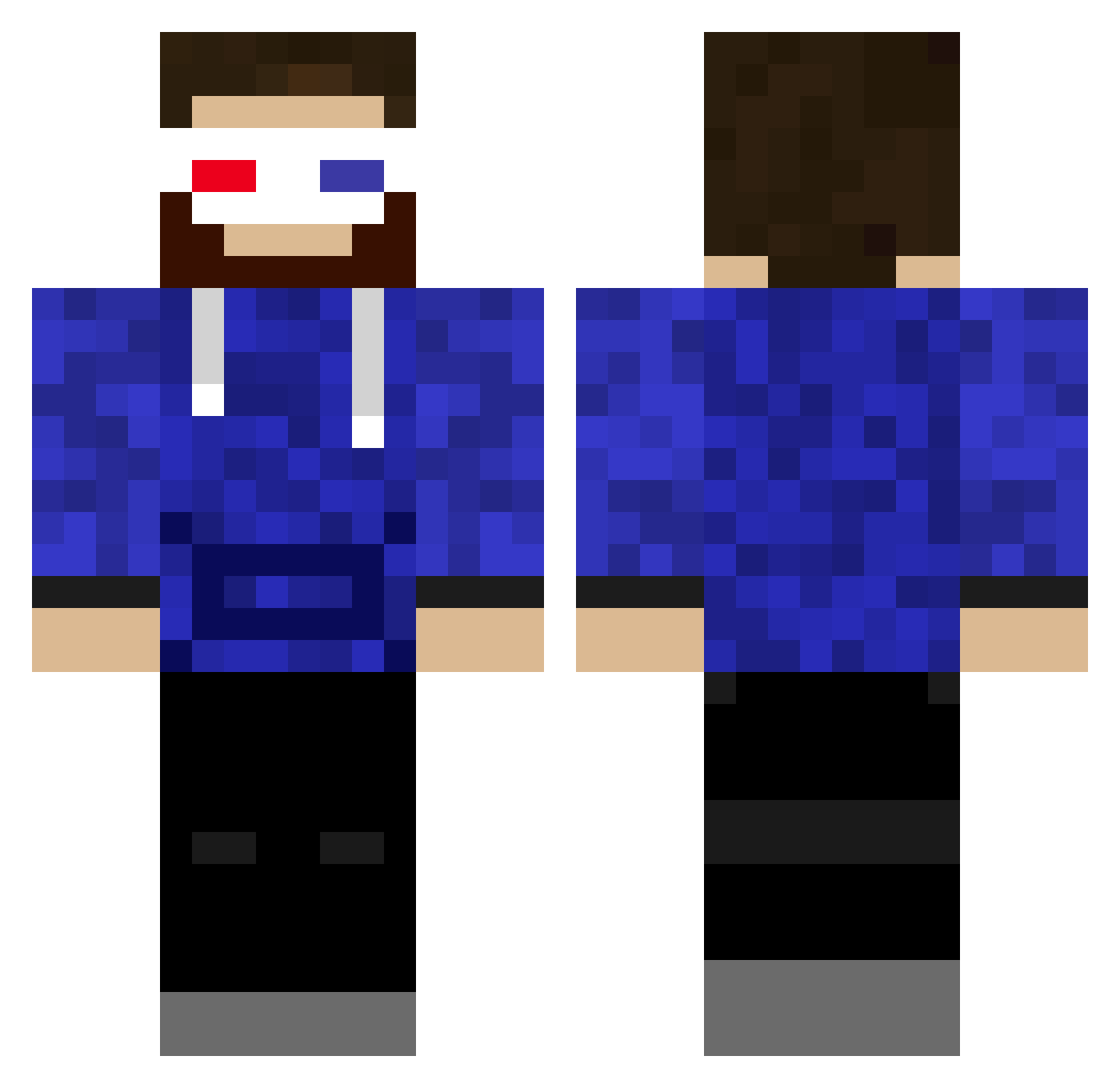 rid Minecraft skin, front and back view