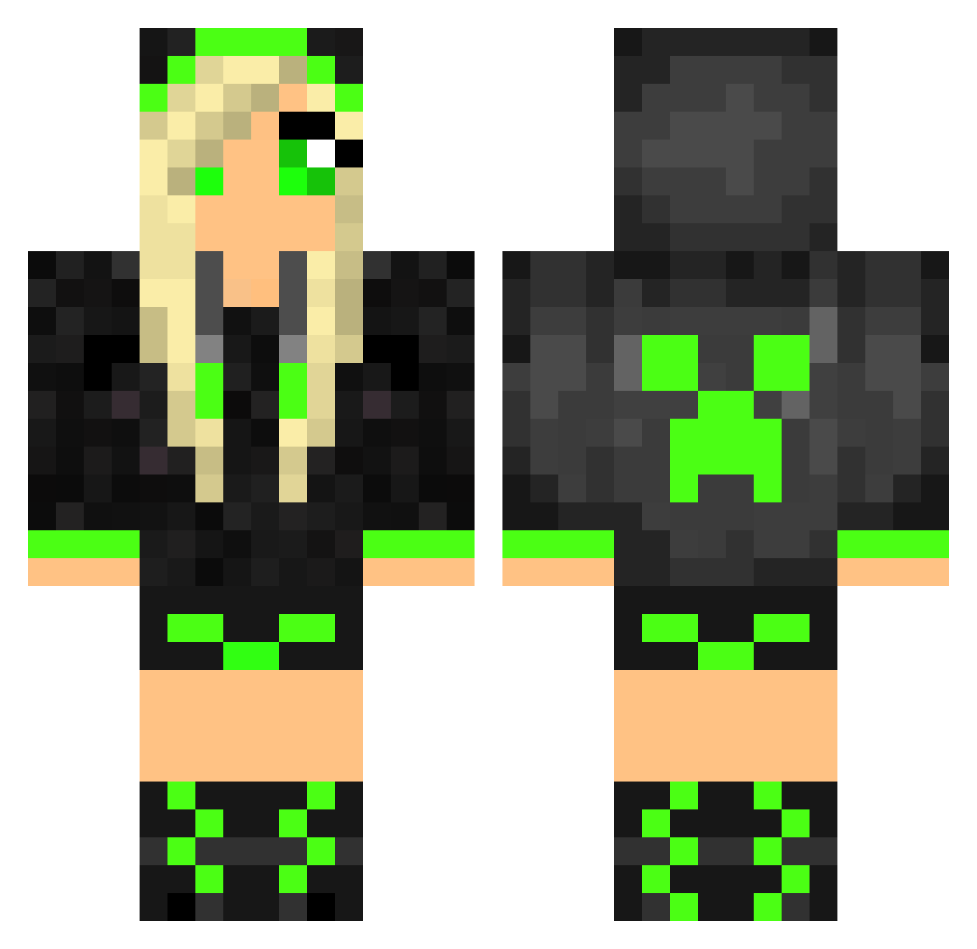 Leal Minecraft skin, front and back view