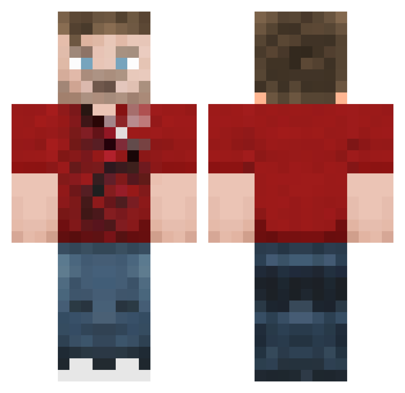Occibo Minecraft skin, front and back view
