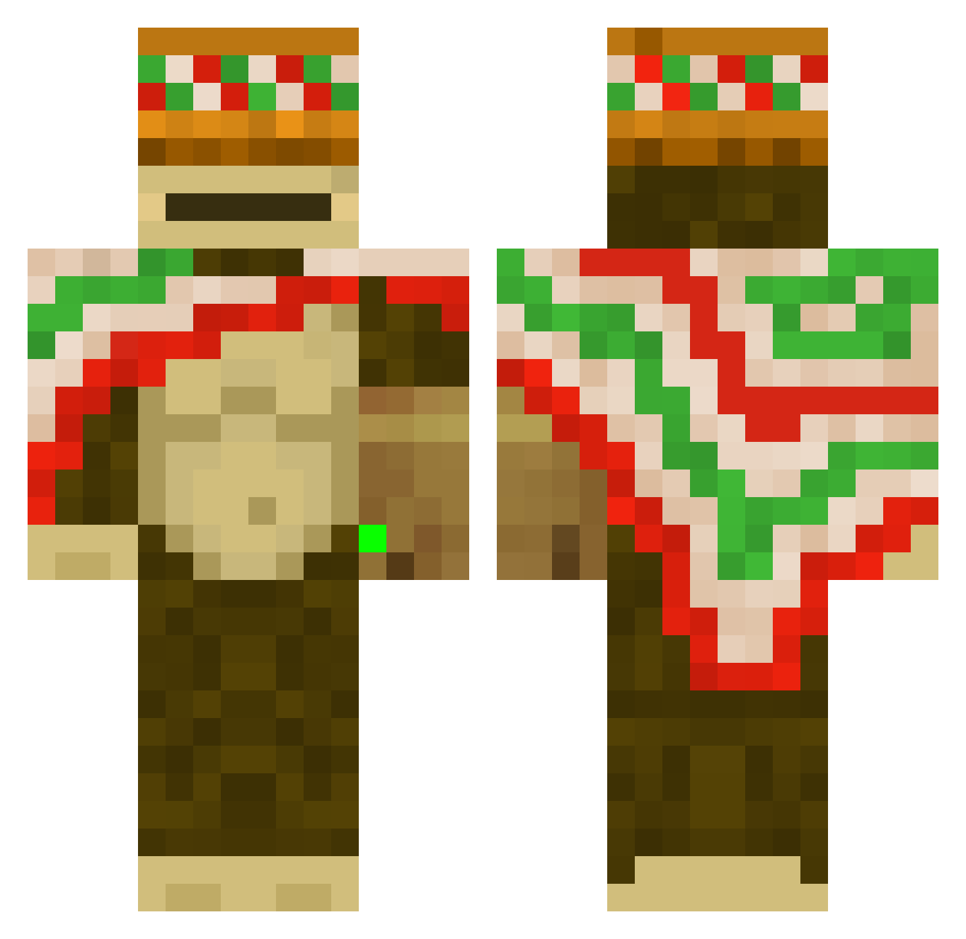 Lofffty Minecraft skin, front and back view