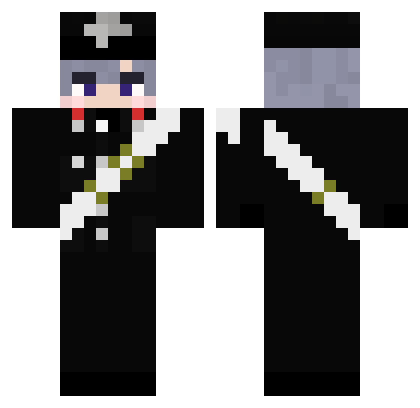 464Q Minecraft skin, front and back view