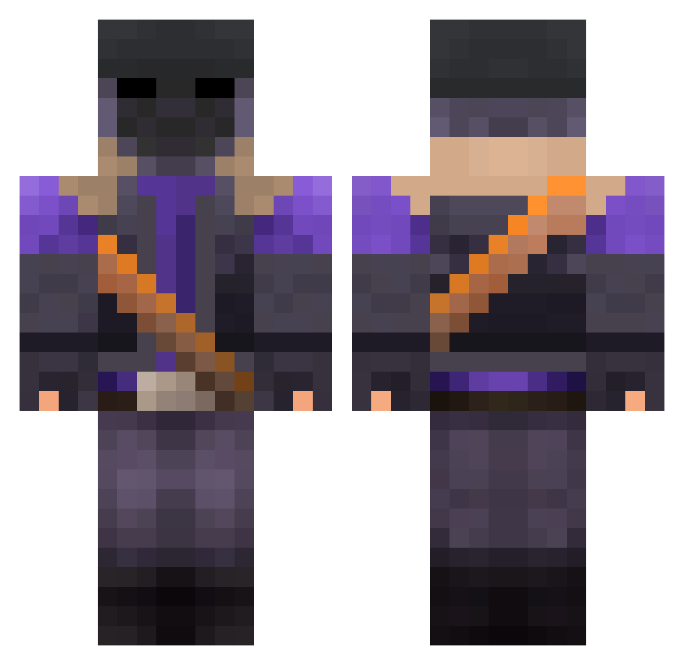 TheSideTracker1 Minecraft skin, front and back view