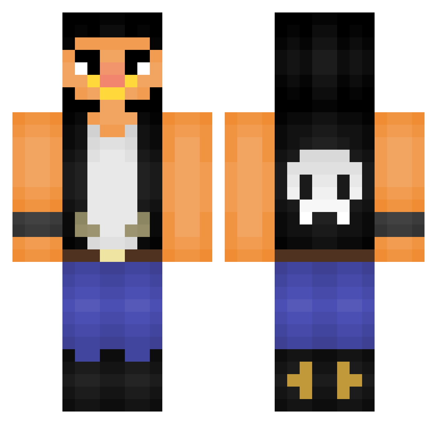 Ji_Ji_Ji Minecraft skin, front and back view