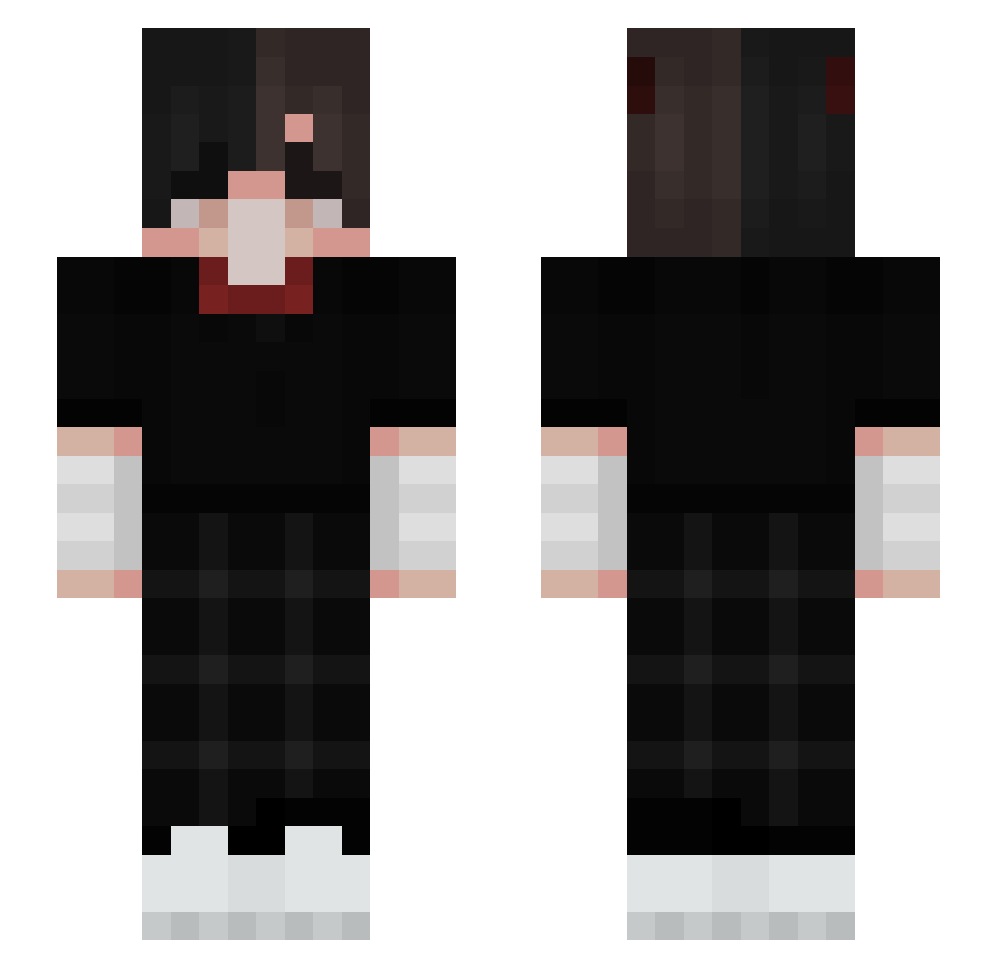 twoshell Minecraft skin, front and back view