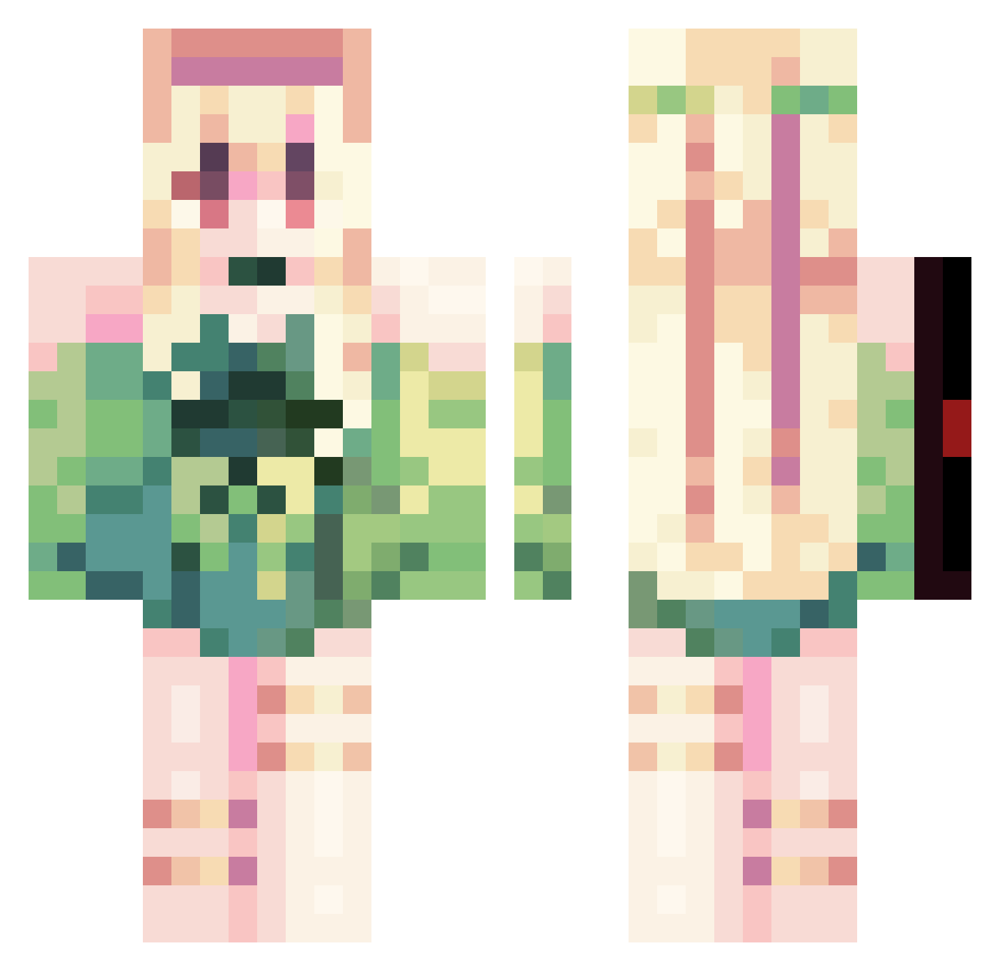 kitanaqueen Minecraft skin, front and back view