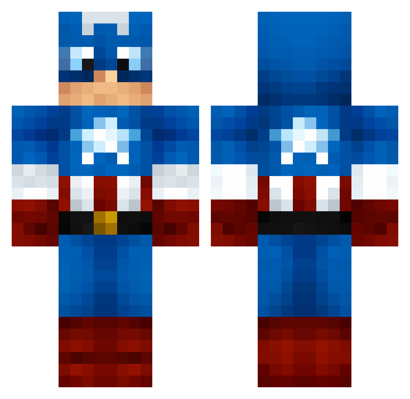 head_eye Minecraft skin, front and back view