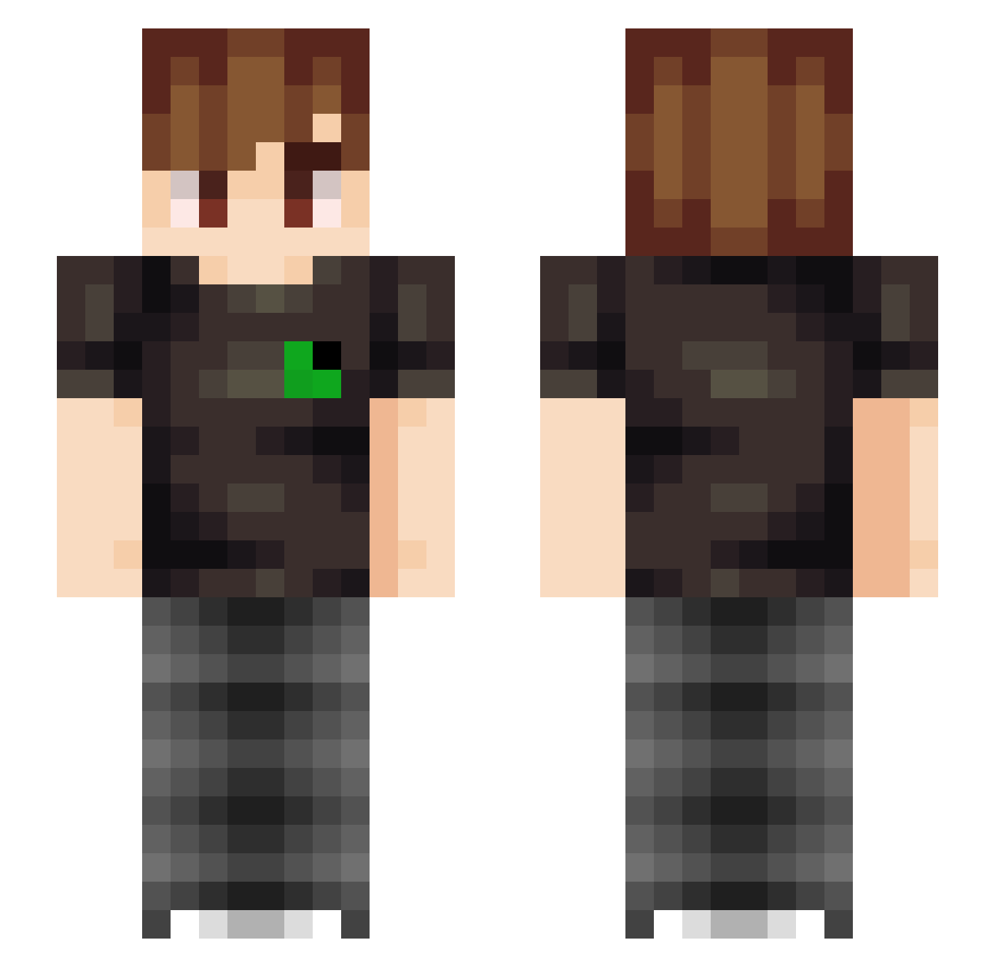 Milssitrab Minecraft skin, front and back view