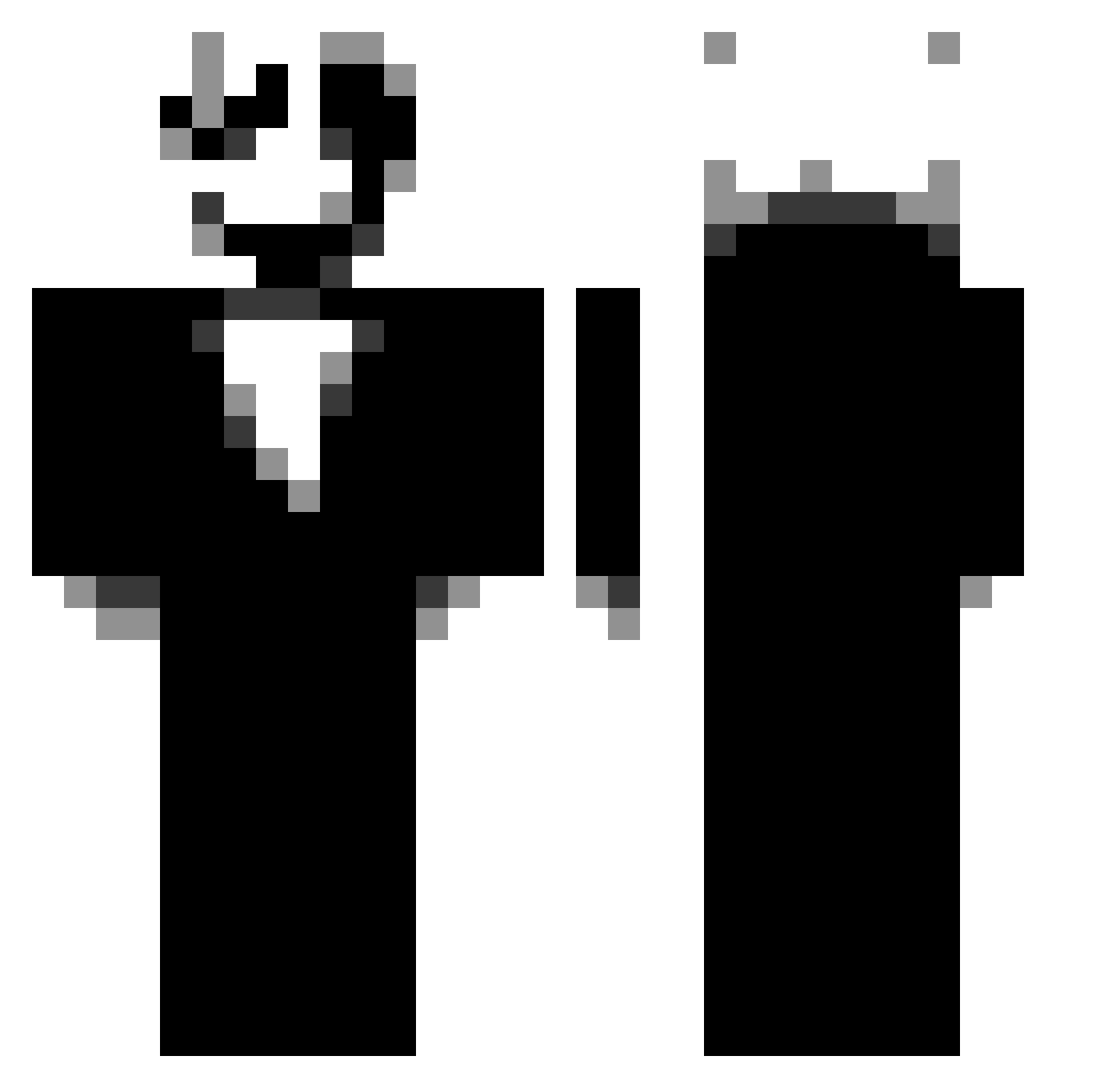 Verttiko Minecraft skin, front and back view