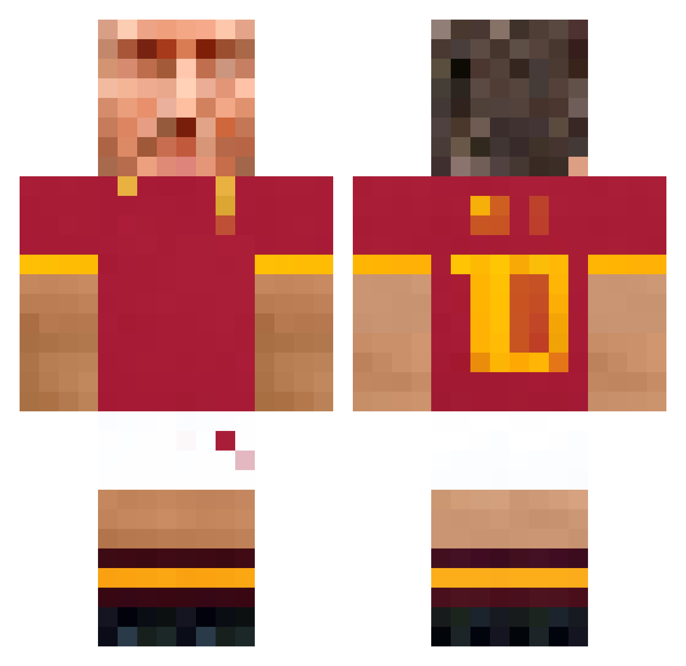 0Ale4 Minecraft skin, front and back view