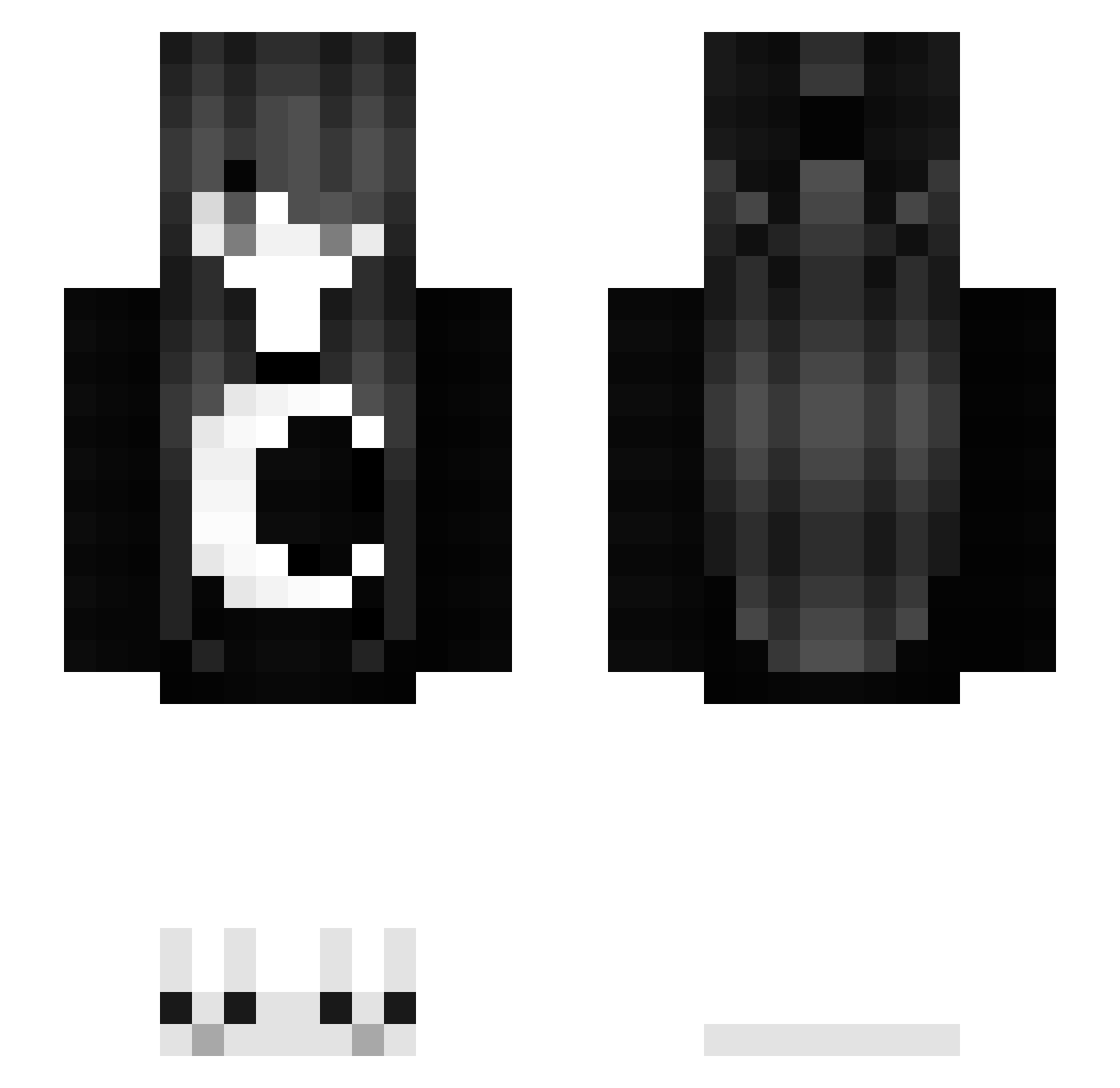 Akemibb13 Minecraft skin, front and back view