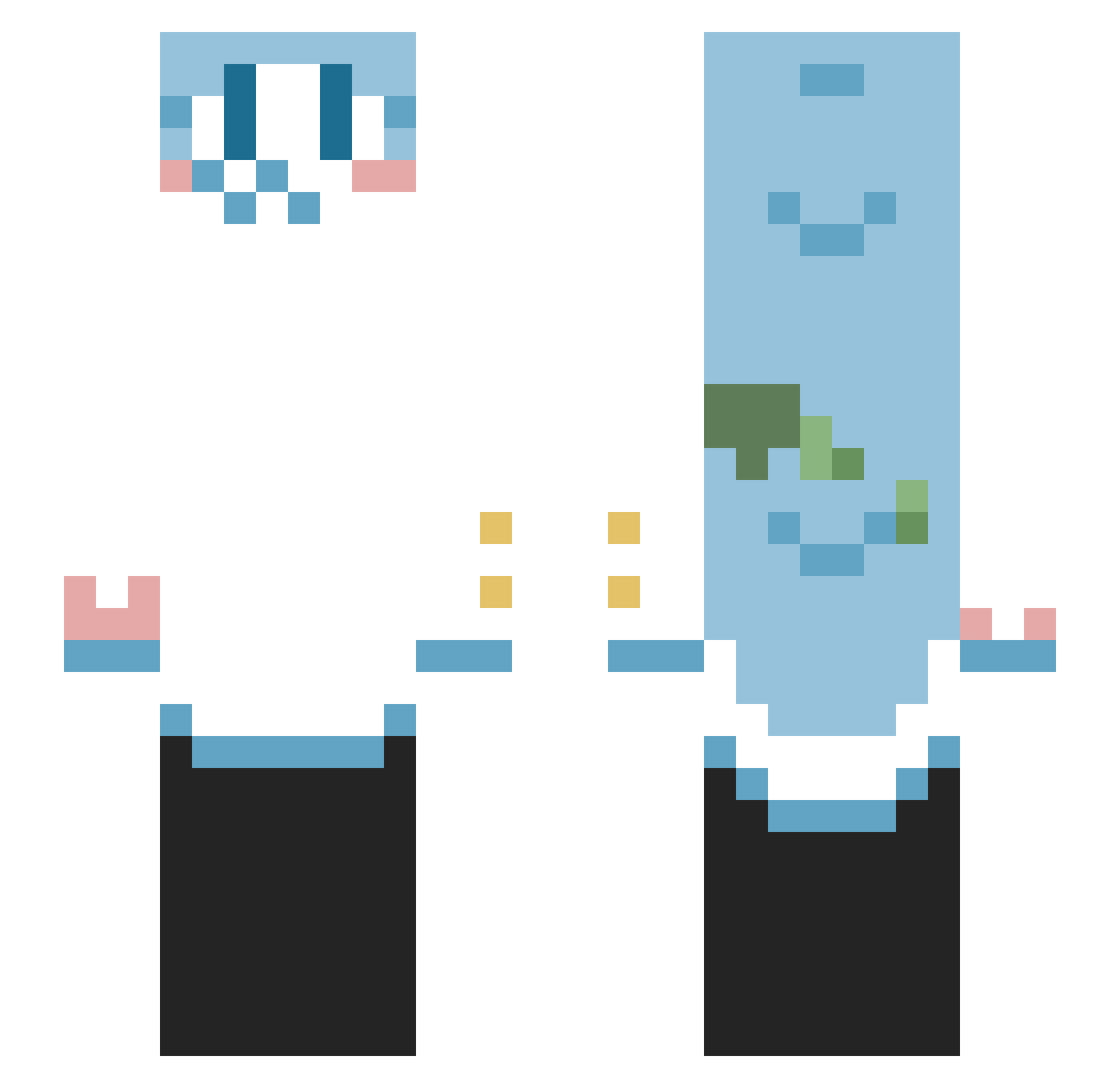 Fujitubo Minecraft skin, front and back view