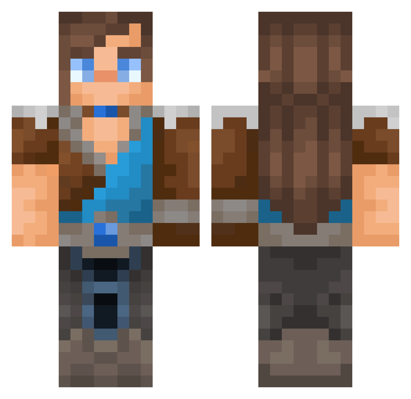 Kaphetiere Minecraft skin, front and back view
