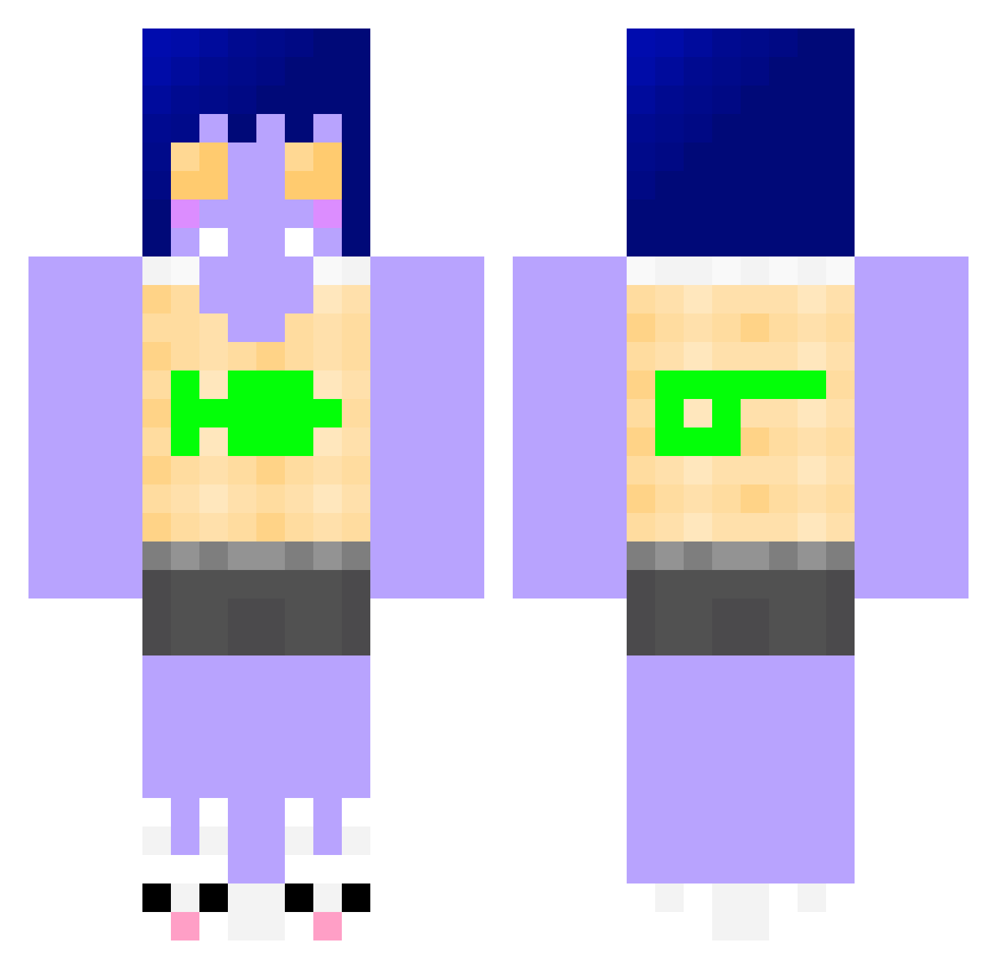 Princess_Rosie44 Minecraft skin, front and back view
