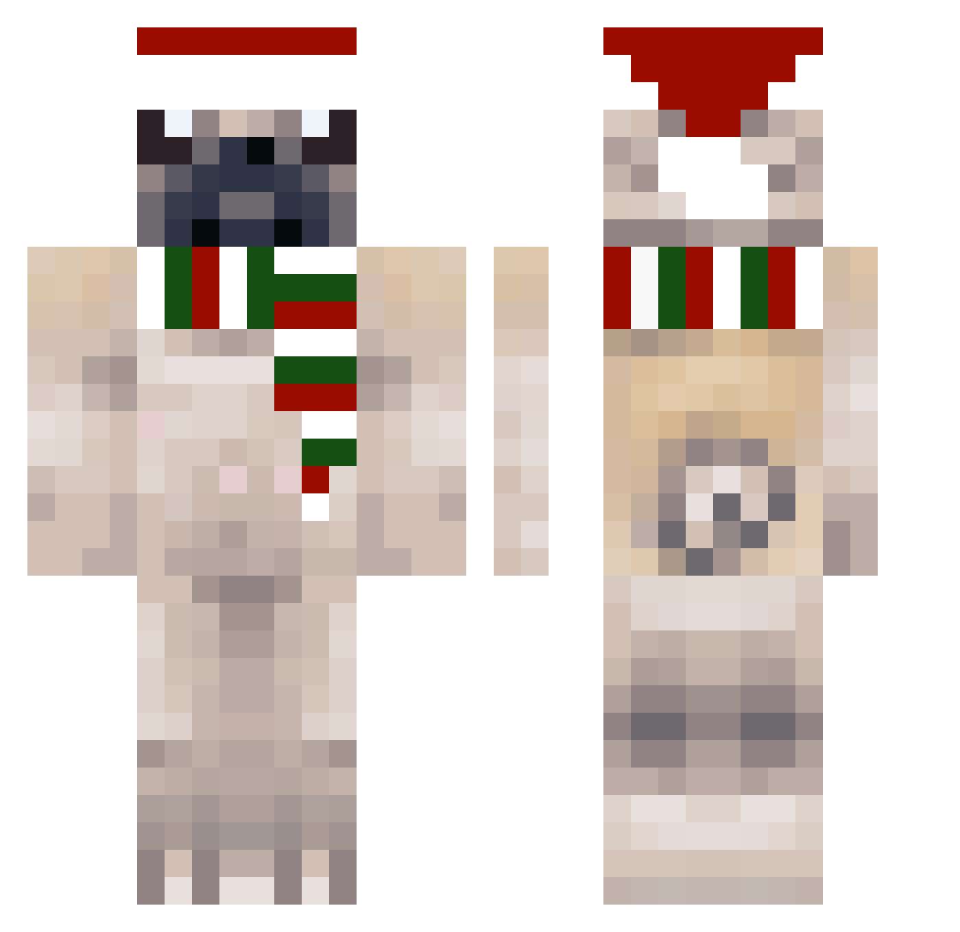 BedTimeForMe Minecraft skin, front and back view