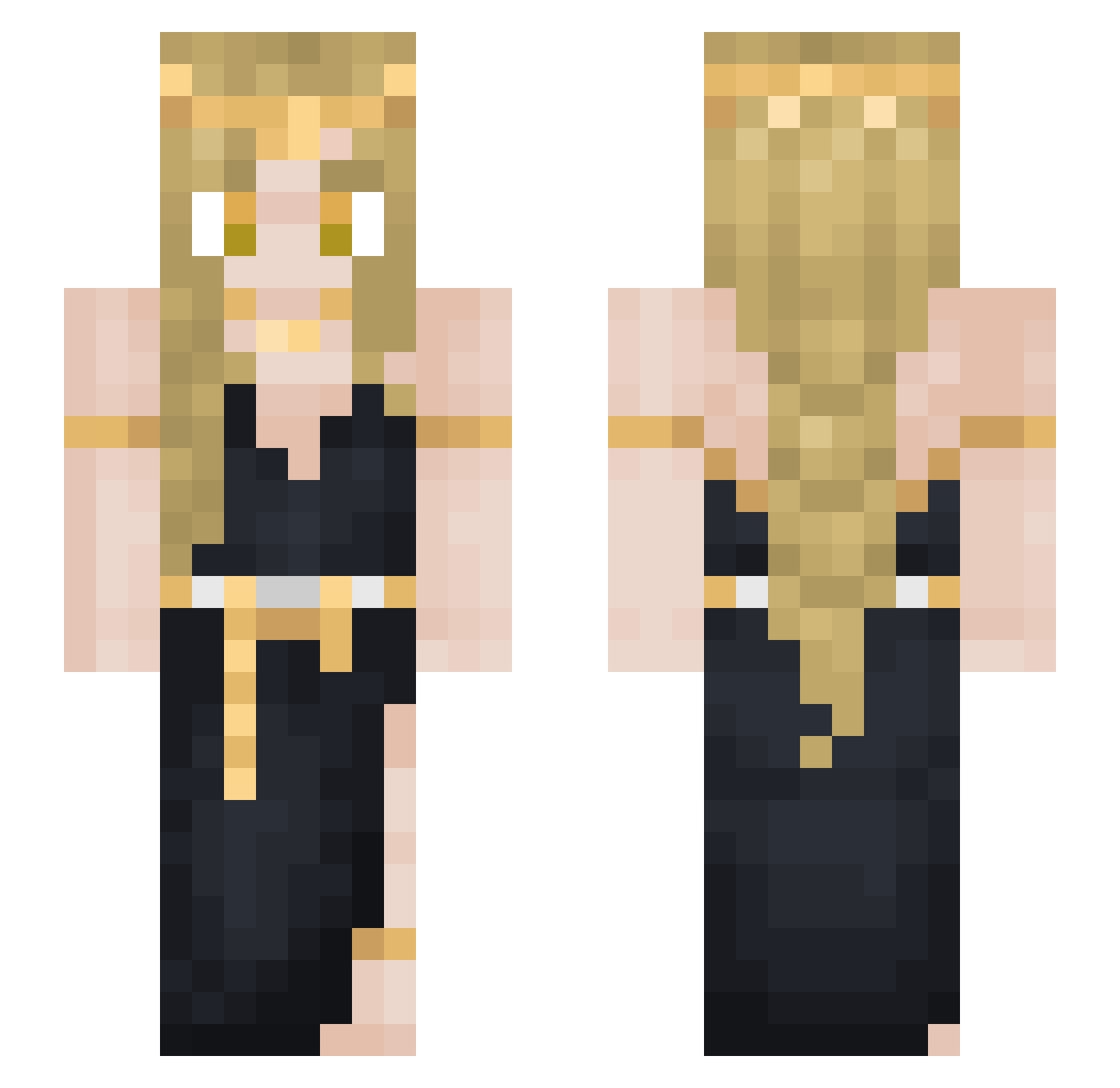 Kassith Minecraft skin, front and back view