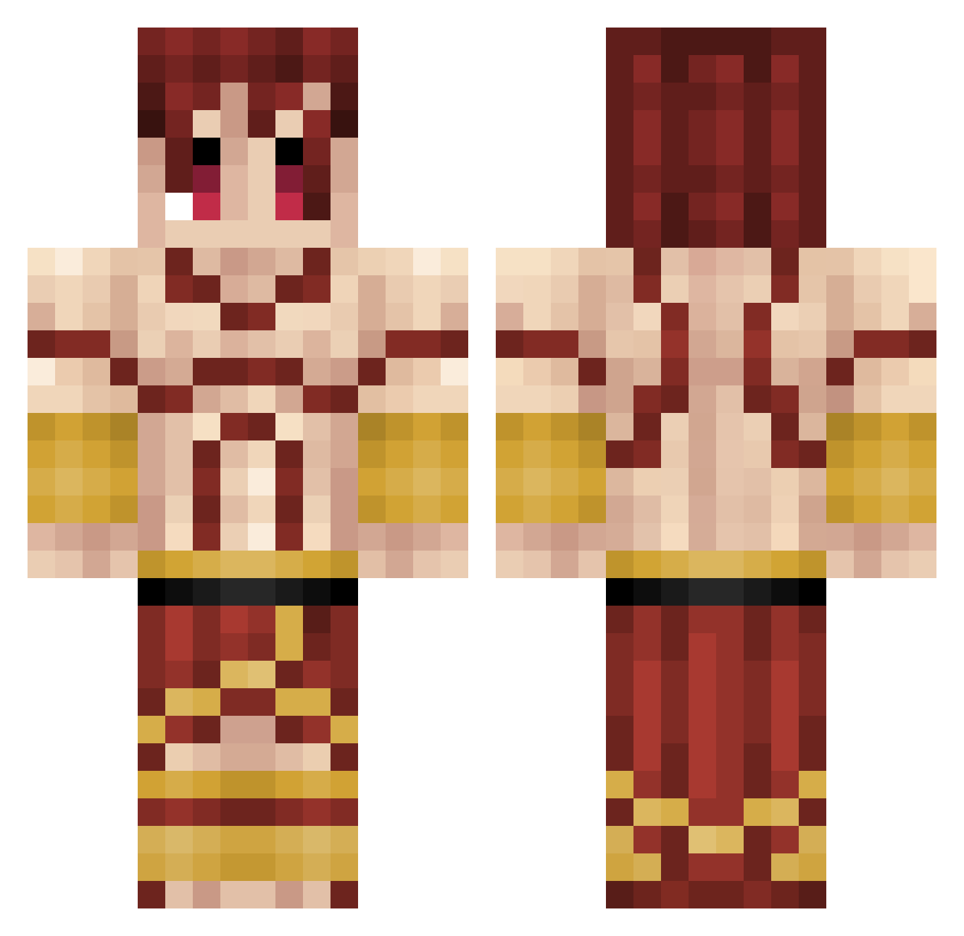 CopyCatKMR Minecraft skin, front and back view
