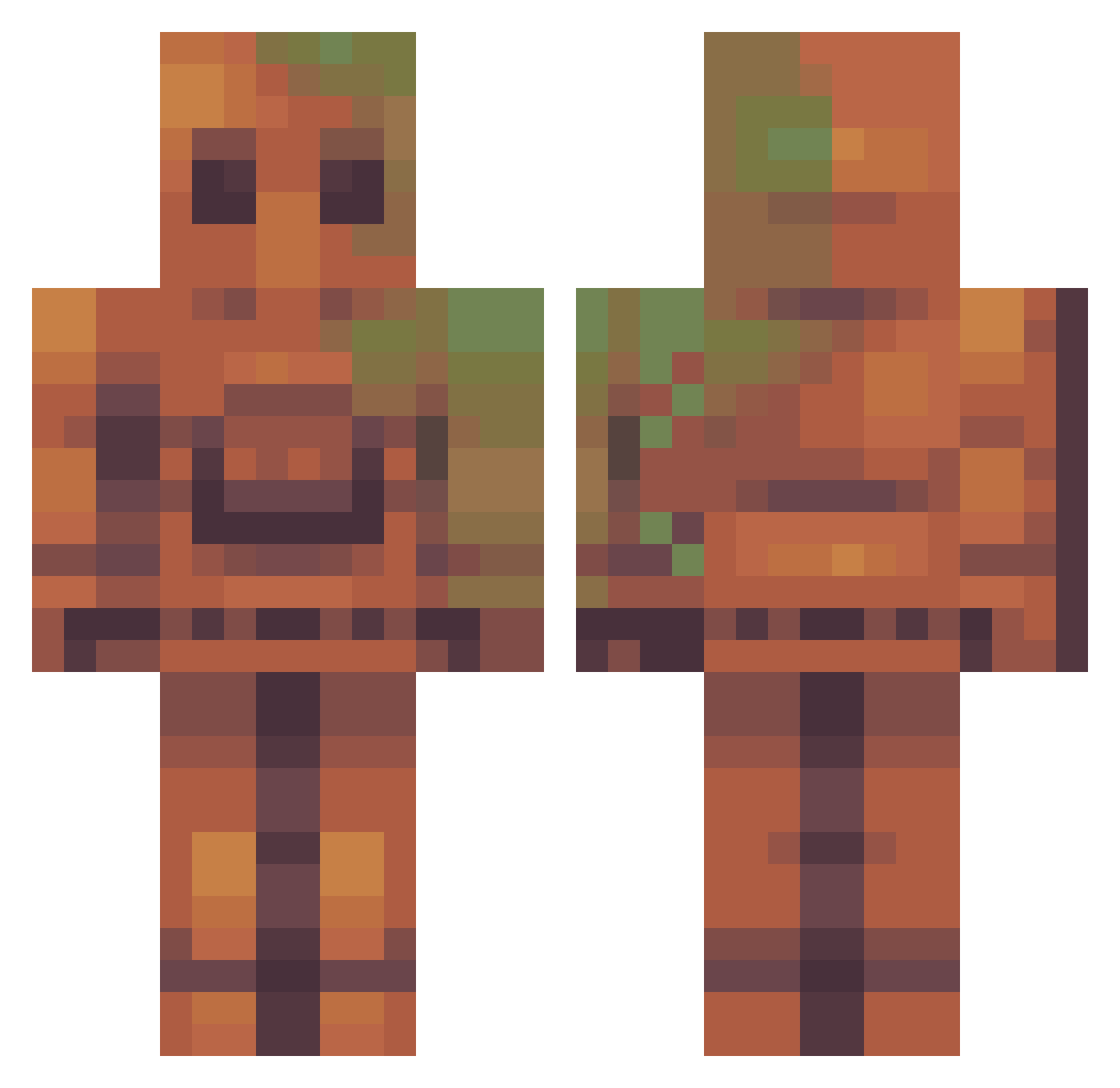 1beans1 Minecraft skin, front and back view