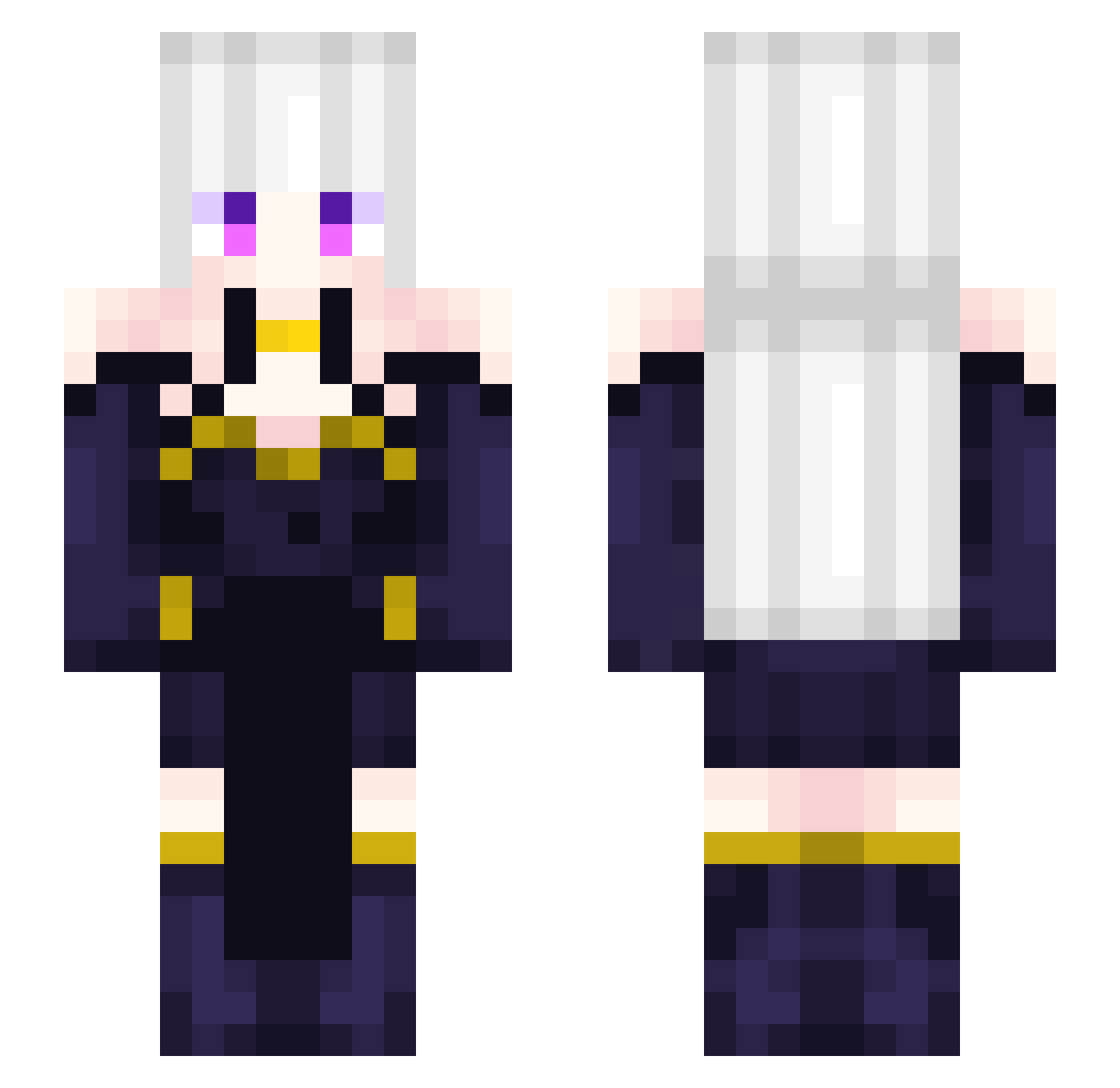 xi0PTYT2 Minecraft skin, front and back view