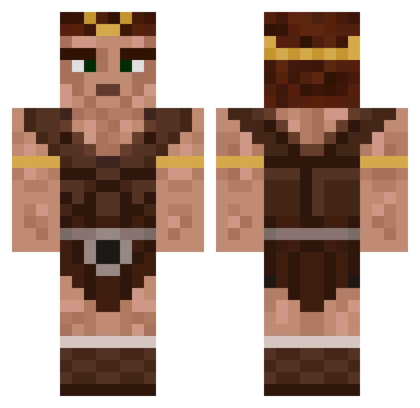 red_winter Minecraft skin, front and back view
