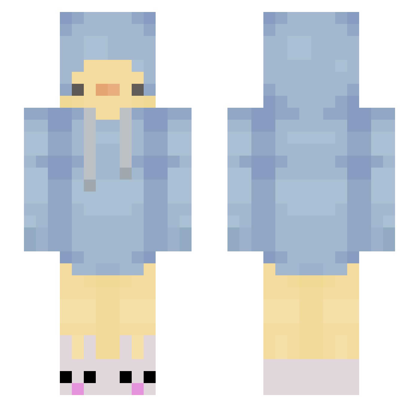 Puddlewuddles Minecraft skin, front and back view