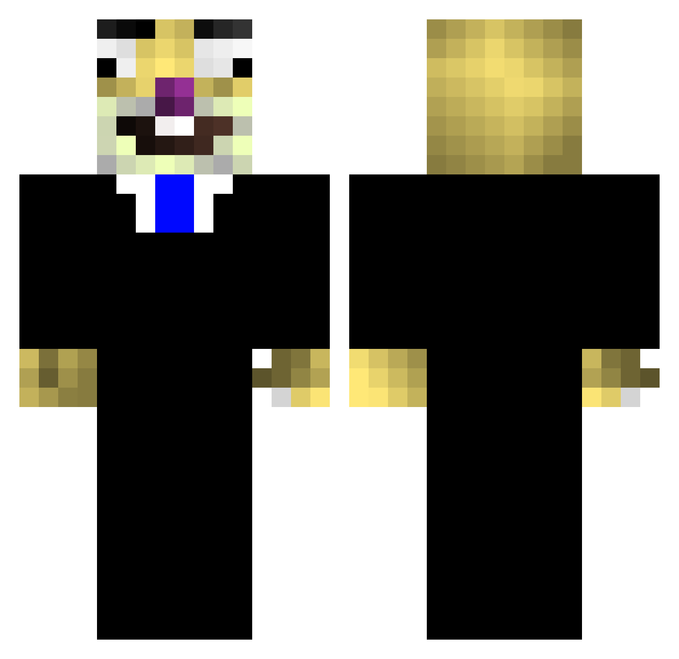 GustavithoSid Minecraft skin, front and back view