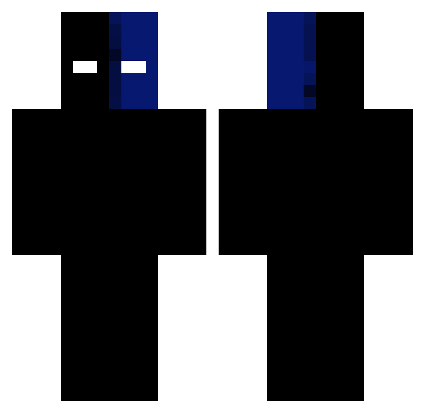 Poizlan Minecraft skin, front and back view