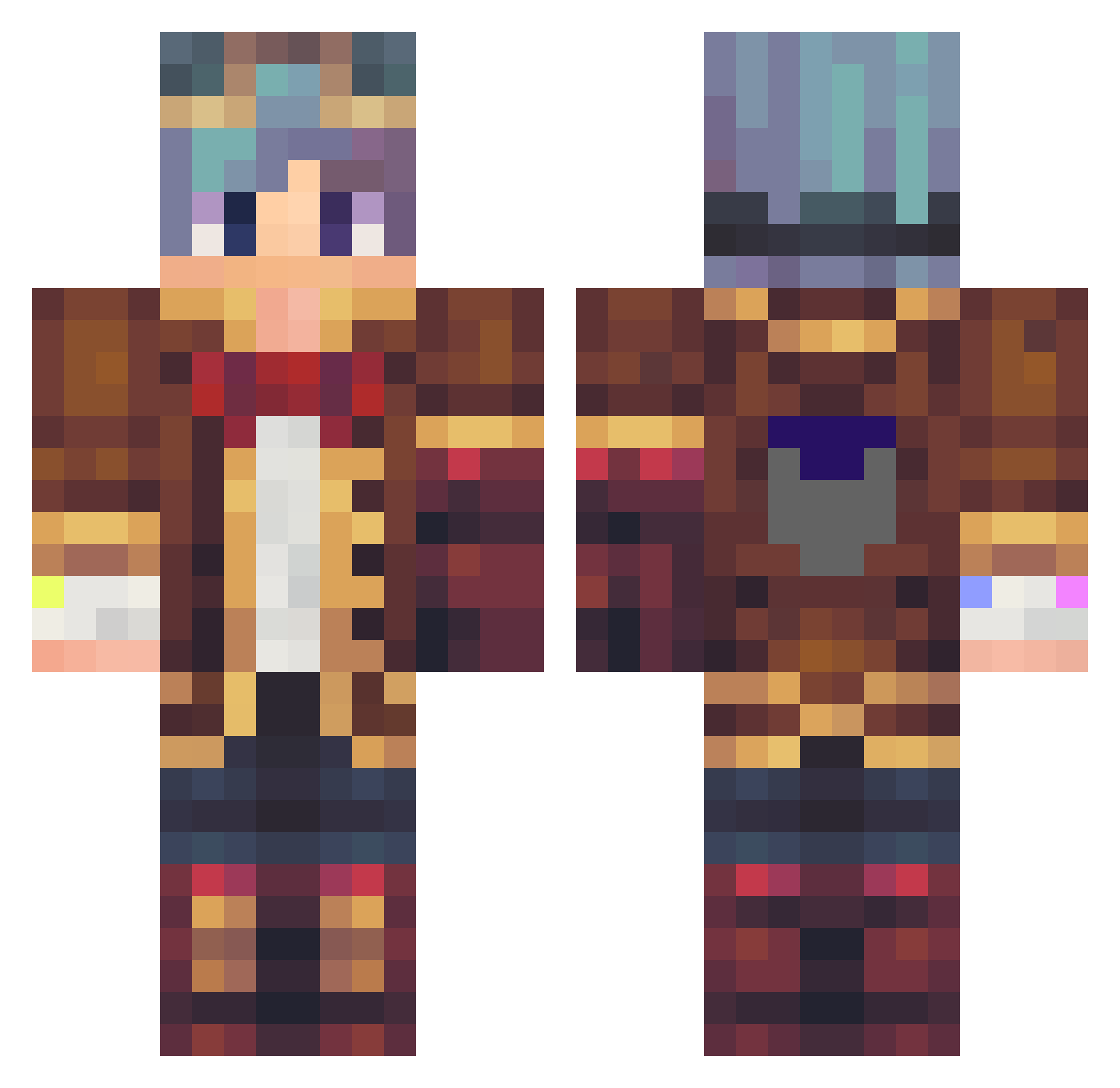 C0mpp Minecraft skin, front and back view