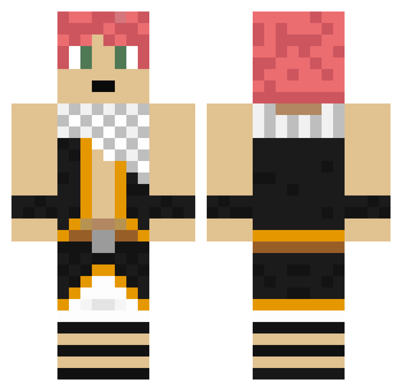 Diversions Minecraft skin, front and back view