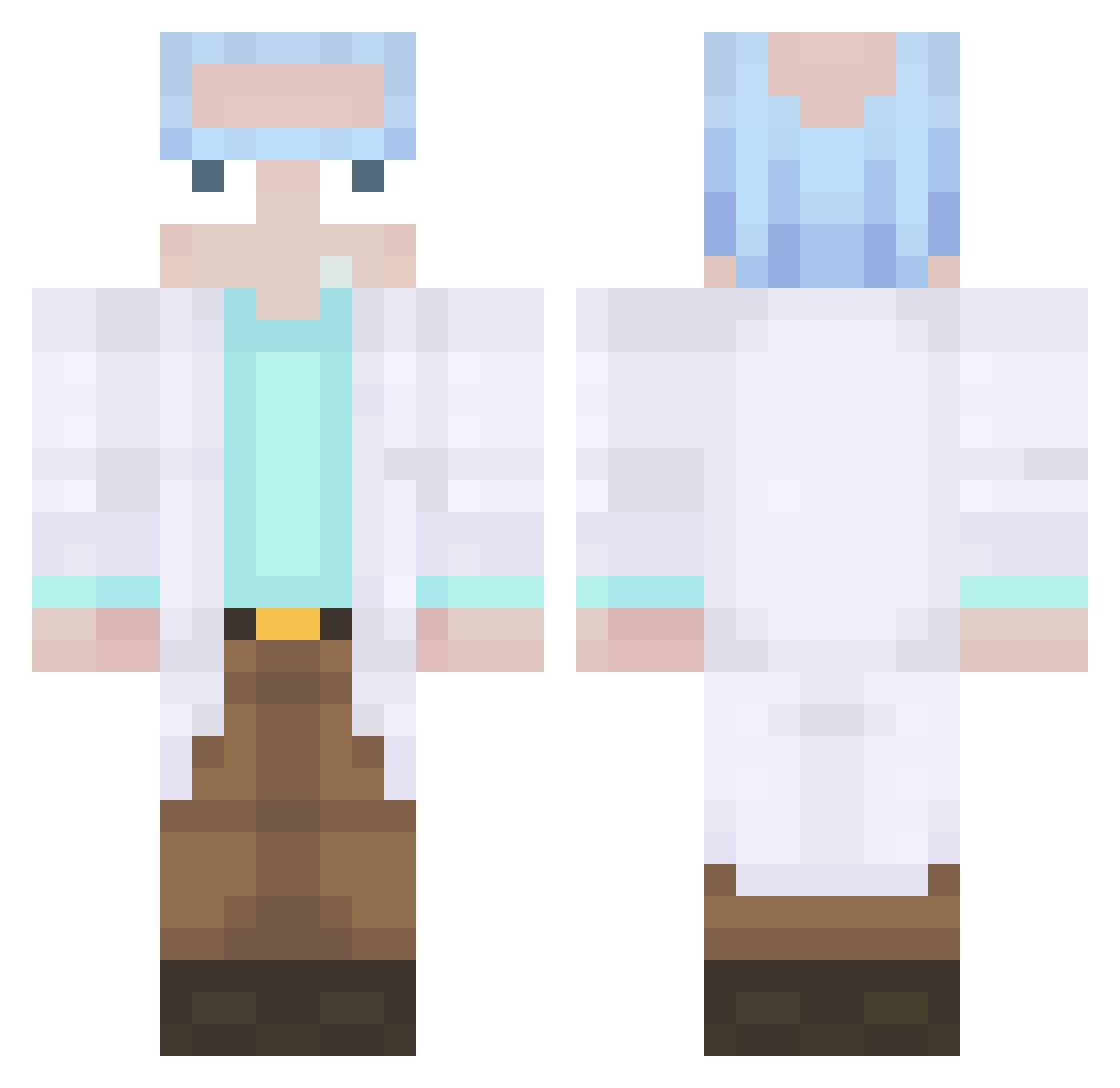 maxklza Minecraft skin, front and back view