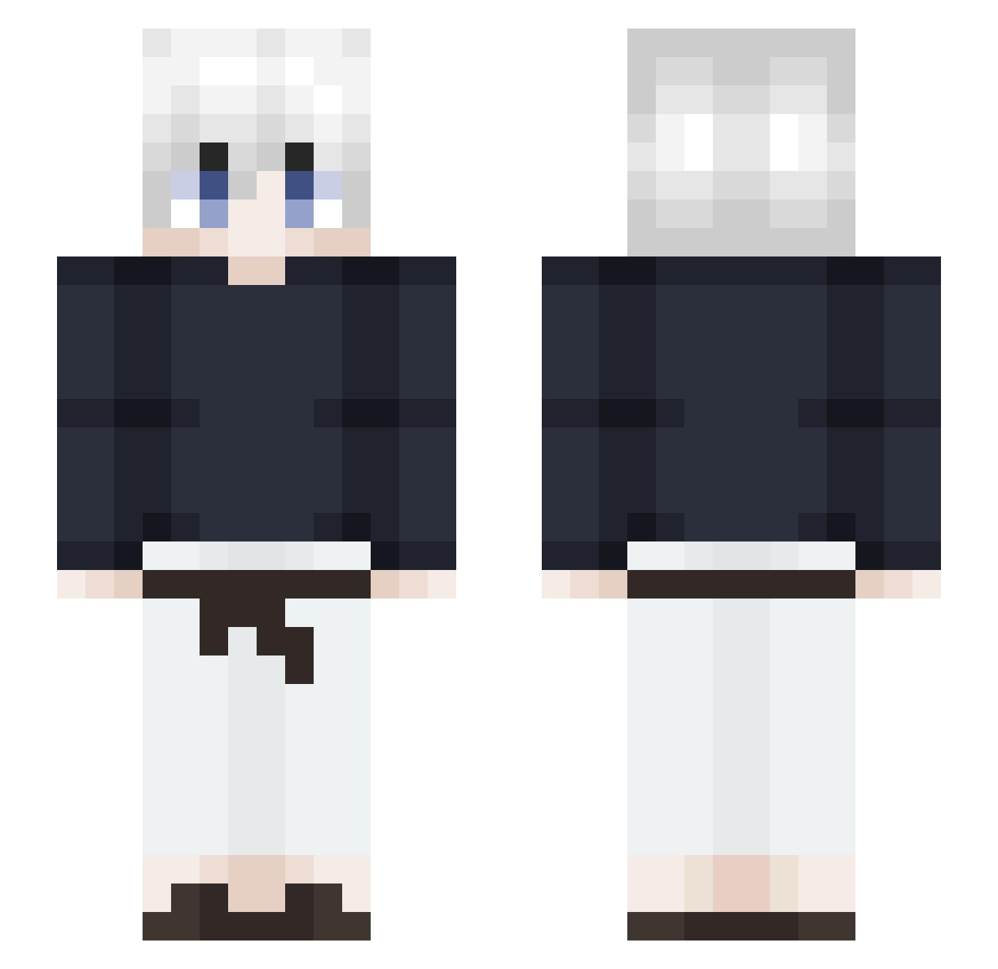 bicros Minecraft skin, front and back view