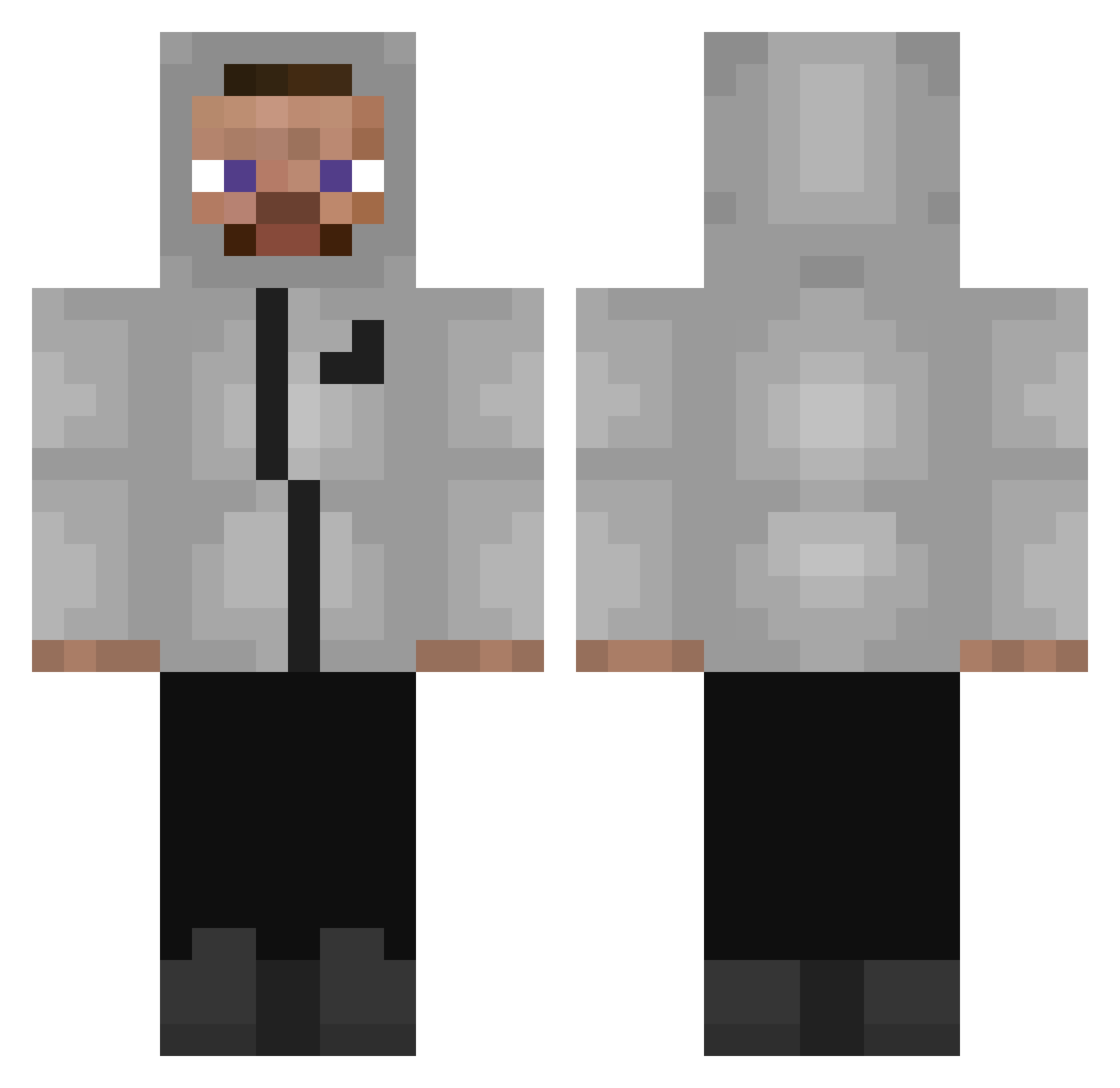 Dill4U Minecraft skin, front and back view