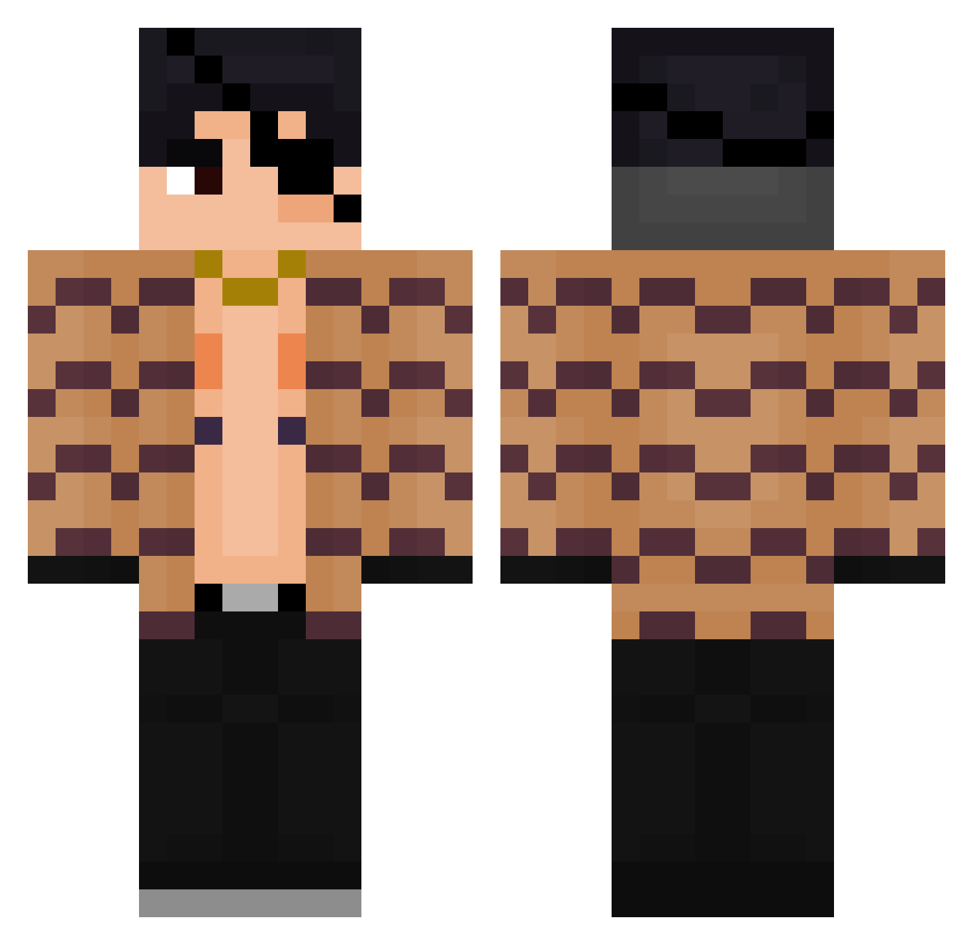 SmashingDashing Minecraft skin, front and back view